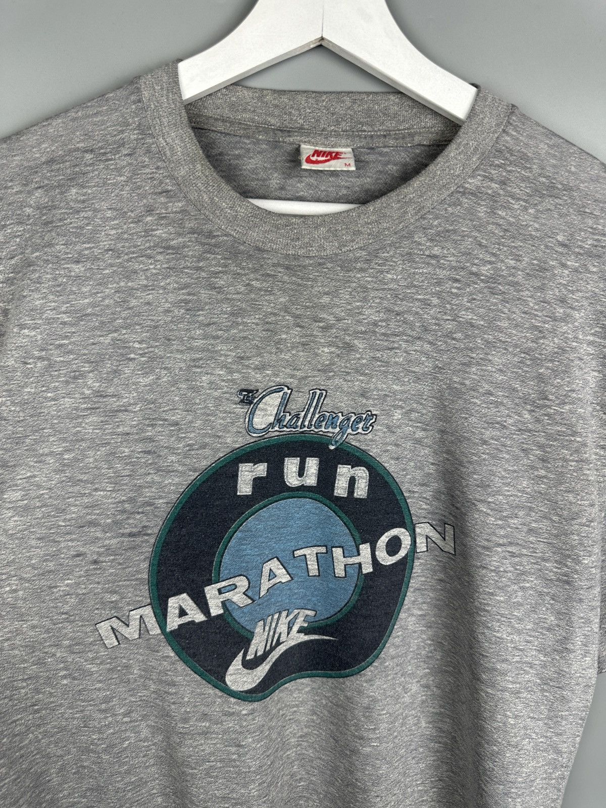 Nike 80s Vintage Nike The Challenger Run Marathon T Shirt Tee 90s Size US M / EU 48-50 / 2 - 3 Thumbnail