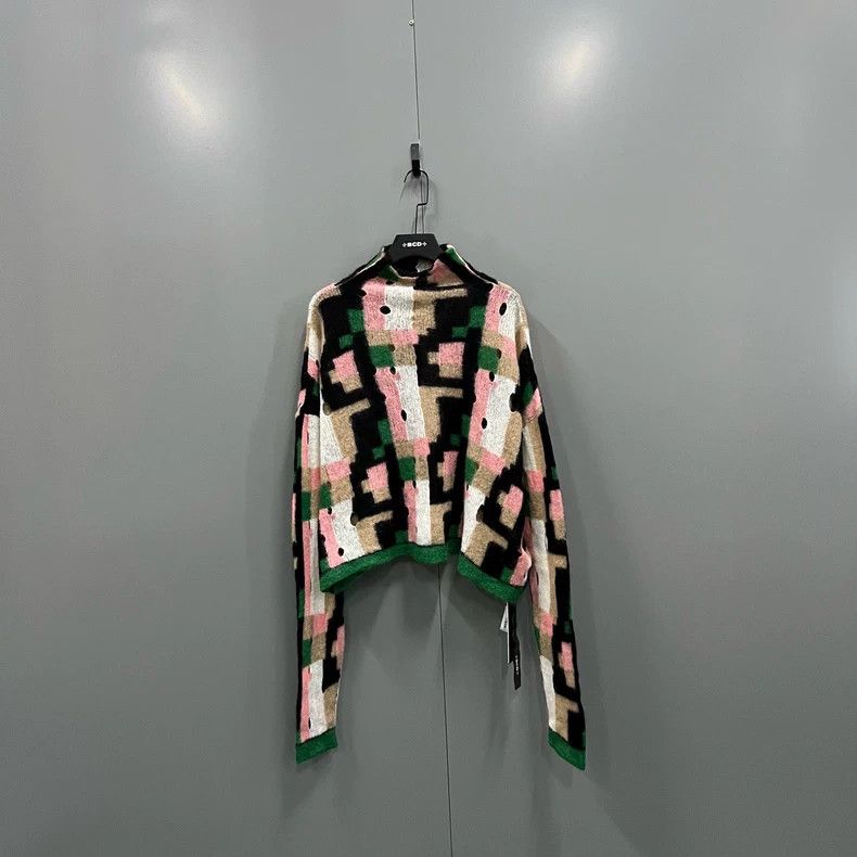 Loewe LOEWE Color-Blocked Geometric Knit Sweater Size S / US 4 / IT 40 - 1 Thumbnail