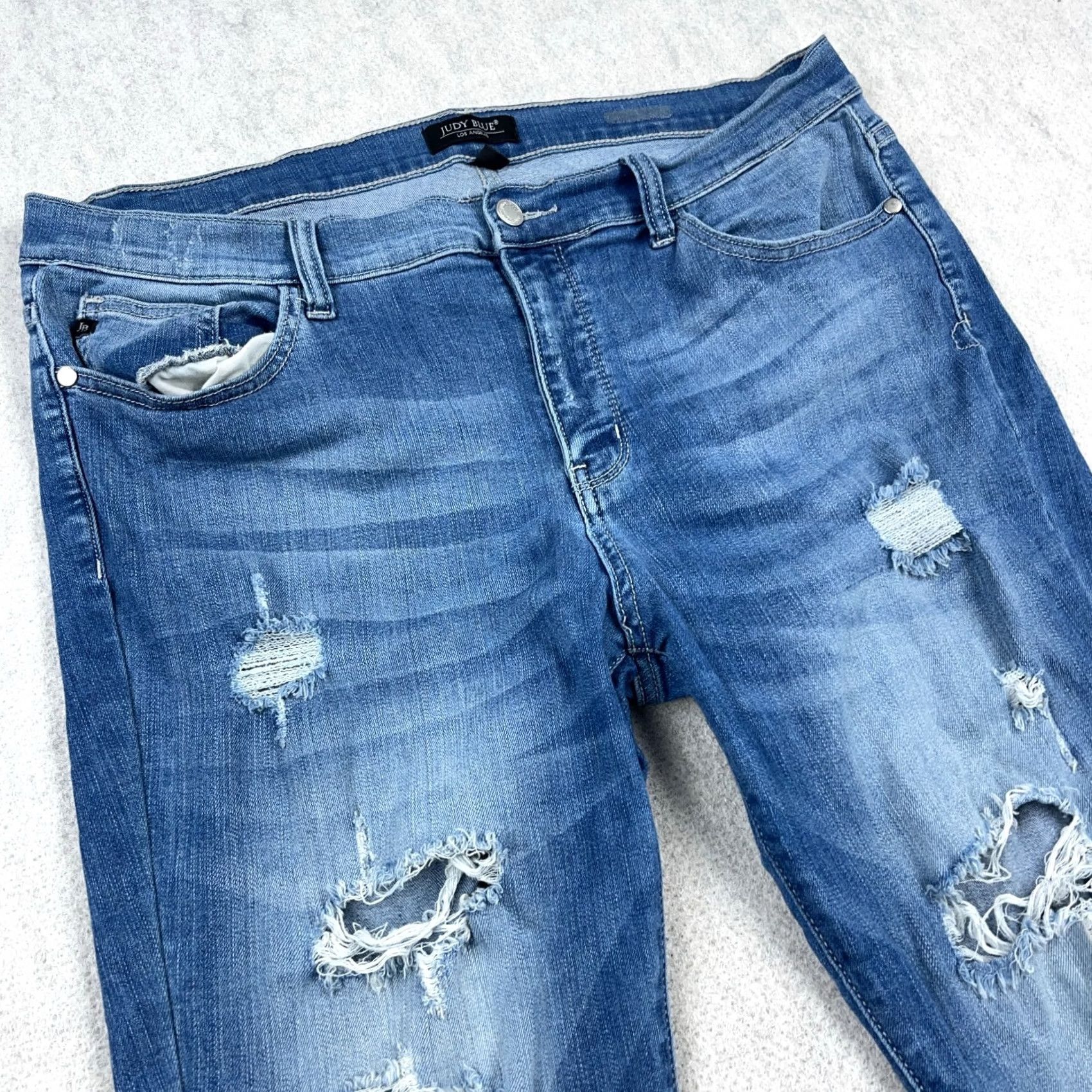 Vintage Judy Blue Jeans Women XL Skinny Fit Med Wash Faded Pants Stretch Size 40" / US 18 - 6 Thumbnail