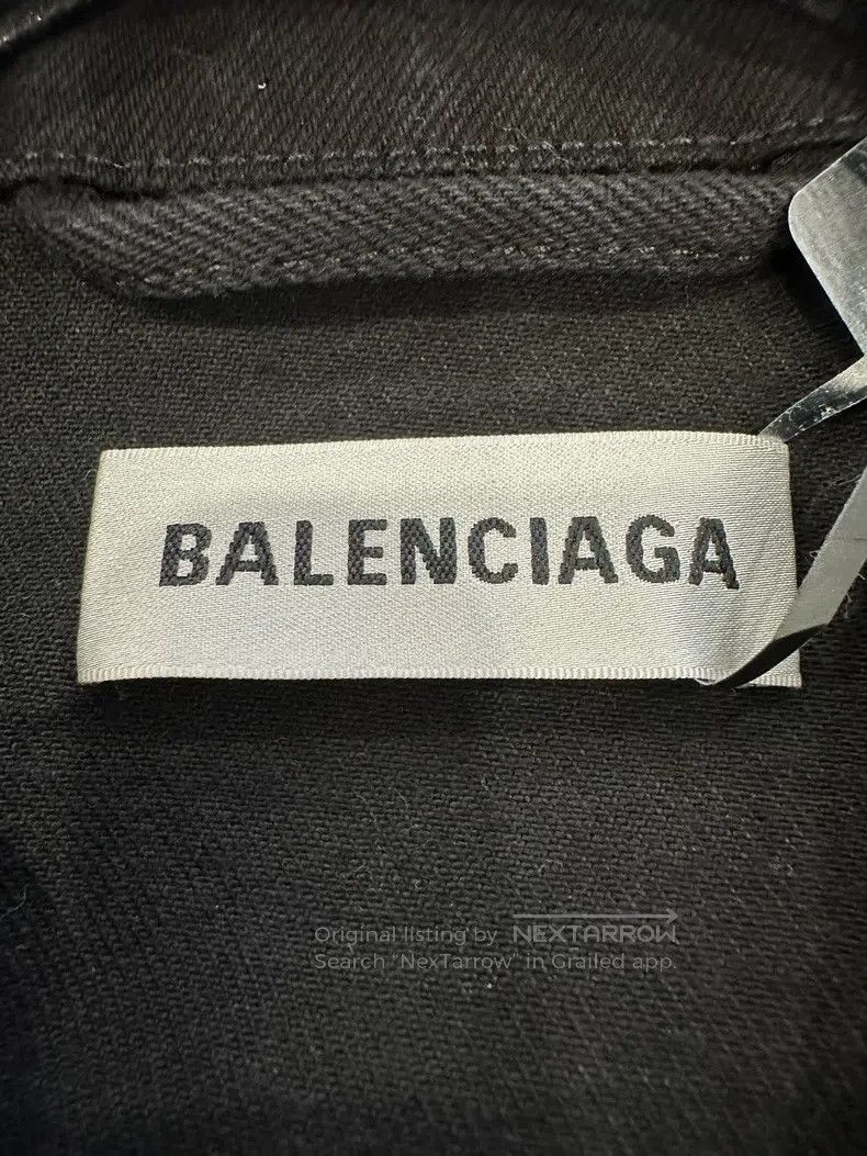 Balenciaga Balenciaga Back Diamond Letter Logo Black Denim Jacket Size XXS / US 00 / IT 34 - 5 Thumbnail