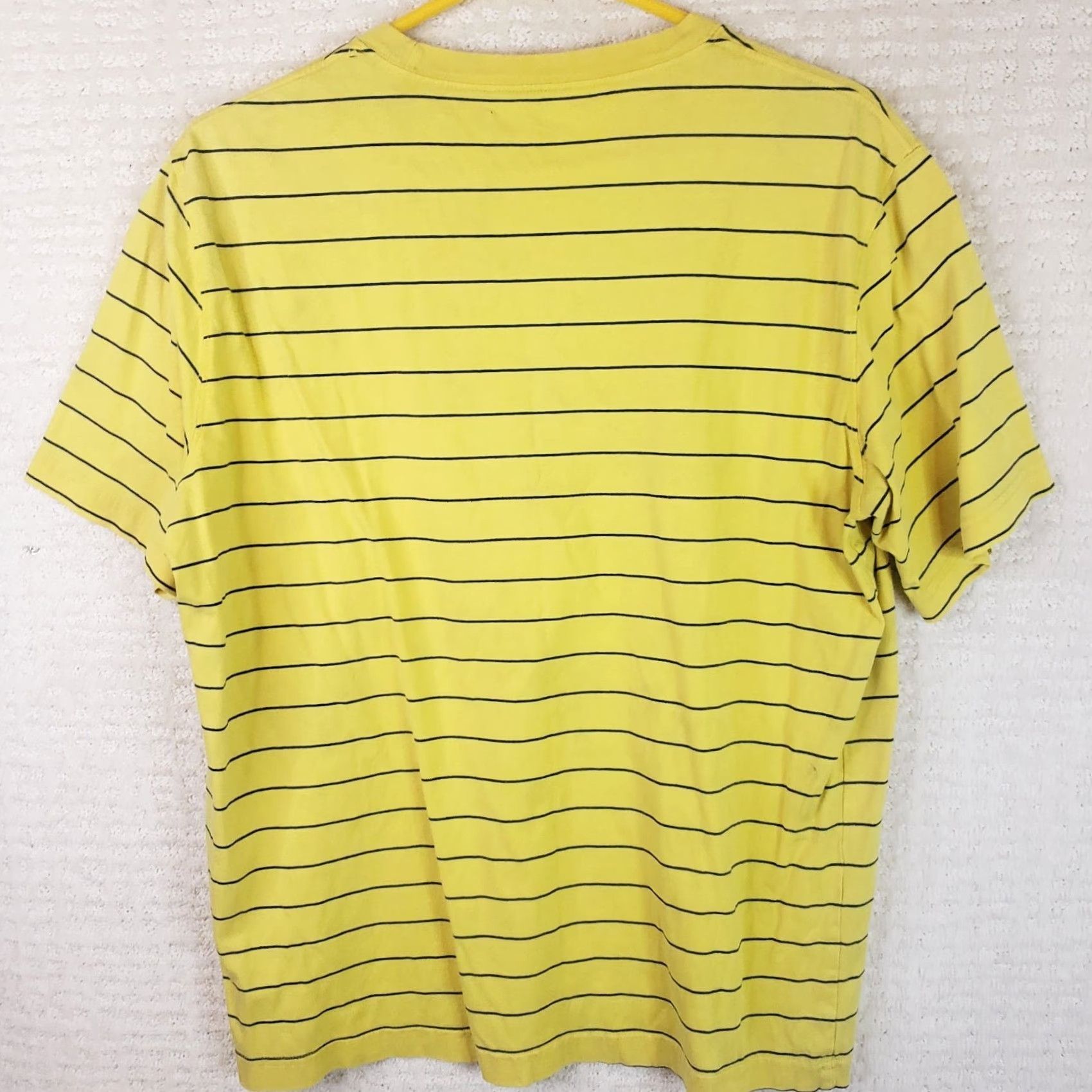 Lands' End Lands' End Super-T Tee Shirt Mens M Yellow Blue Striped Short Sleeve Crew Neck 100% Cotton Jersey Shirt Size US L / EU 52-54 / 3 - 5 Thumbnail