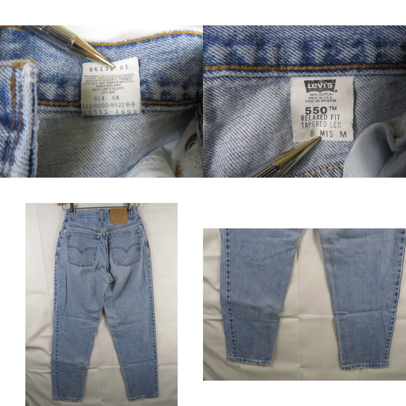 Levi's VINTAGE Levi's 550 Jeans 8 Miss R Denim Blue Bootcut 32 Inseam 28 Waist Men Size 28" / US 6 / IT 42 - 8 Thumbnail