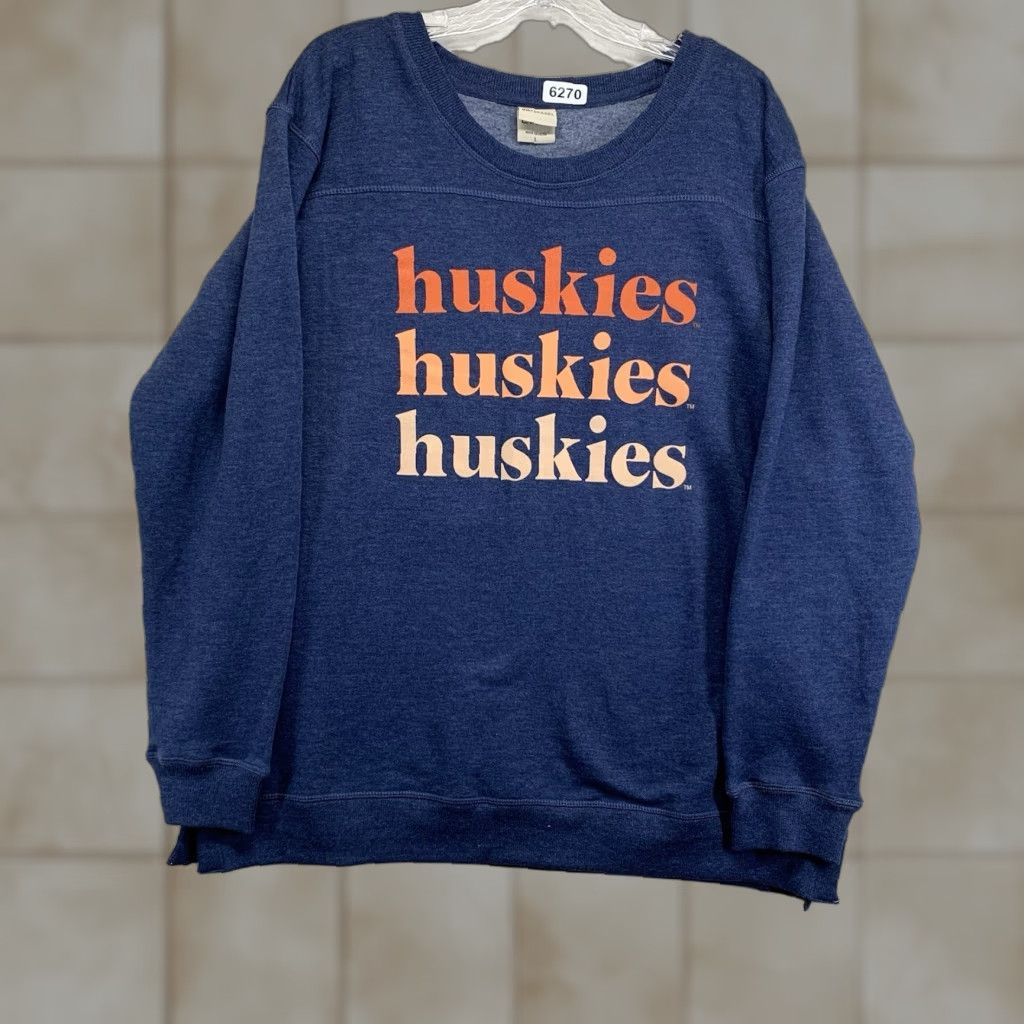 Vintage Women’s Sweatshirt L Blue Dog lovers UG Apparel University Logo Graphic Pullover Regular Long Sleeve All Seasons Lightweight Comfort Size L / US 10 / IT 46 - 1 Thumbnail