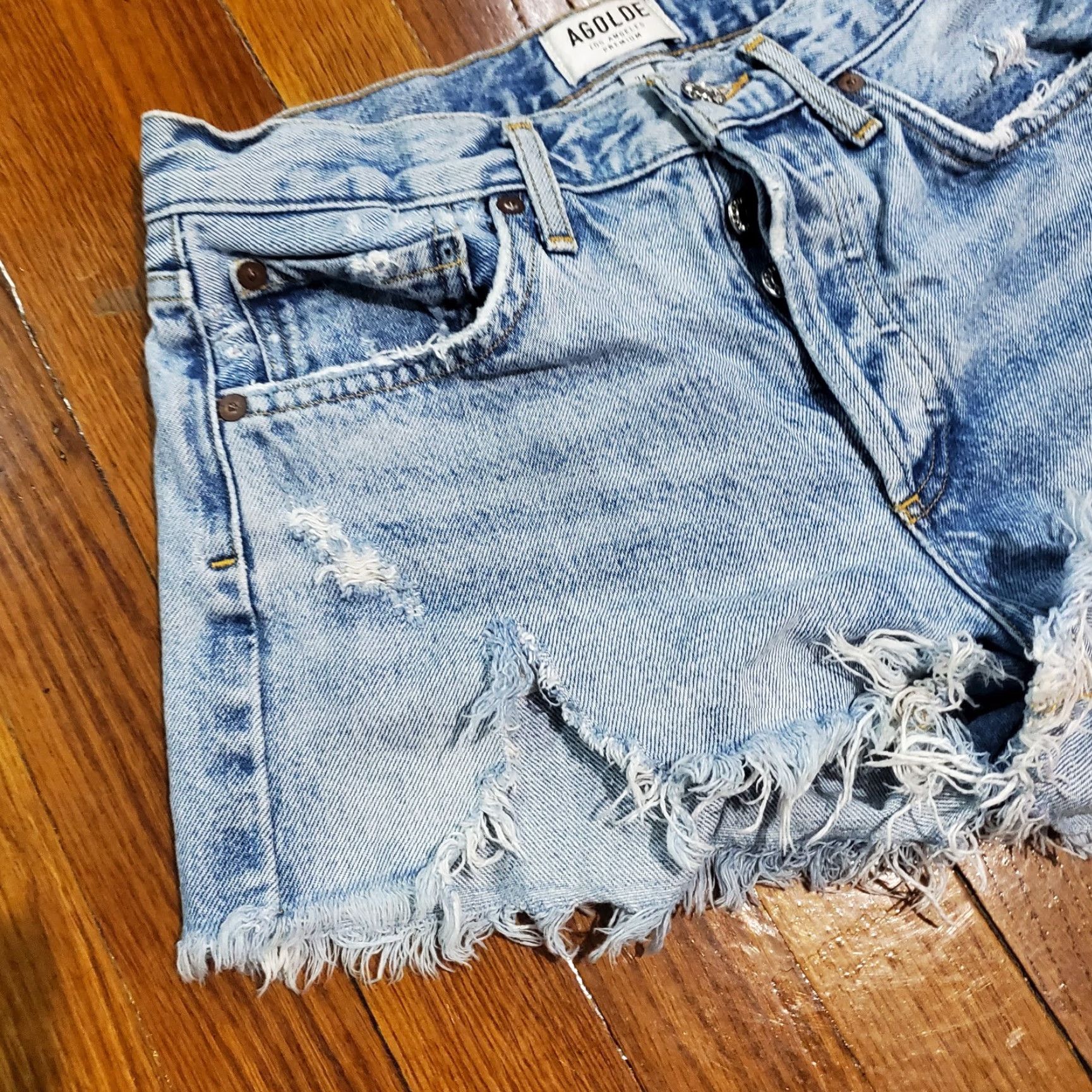 Agolde AGOLDE Parker Vintage Jean Shorts Women Size 24 Denim Cut Offs Frayed-Hem Size 42" / US 20 - 2 Thumbnail