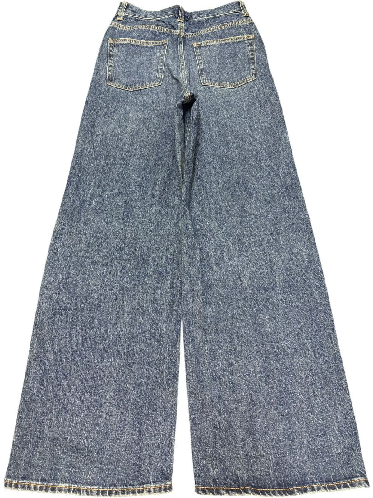 GU Vintage Gu Distressed Ultra Wide Blue Wash Baggy Jeans Size 25" / US 0 / IT 36 - 2 Thumbnail
