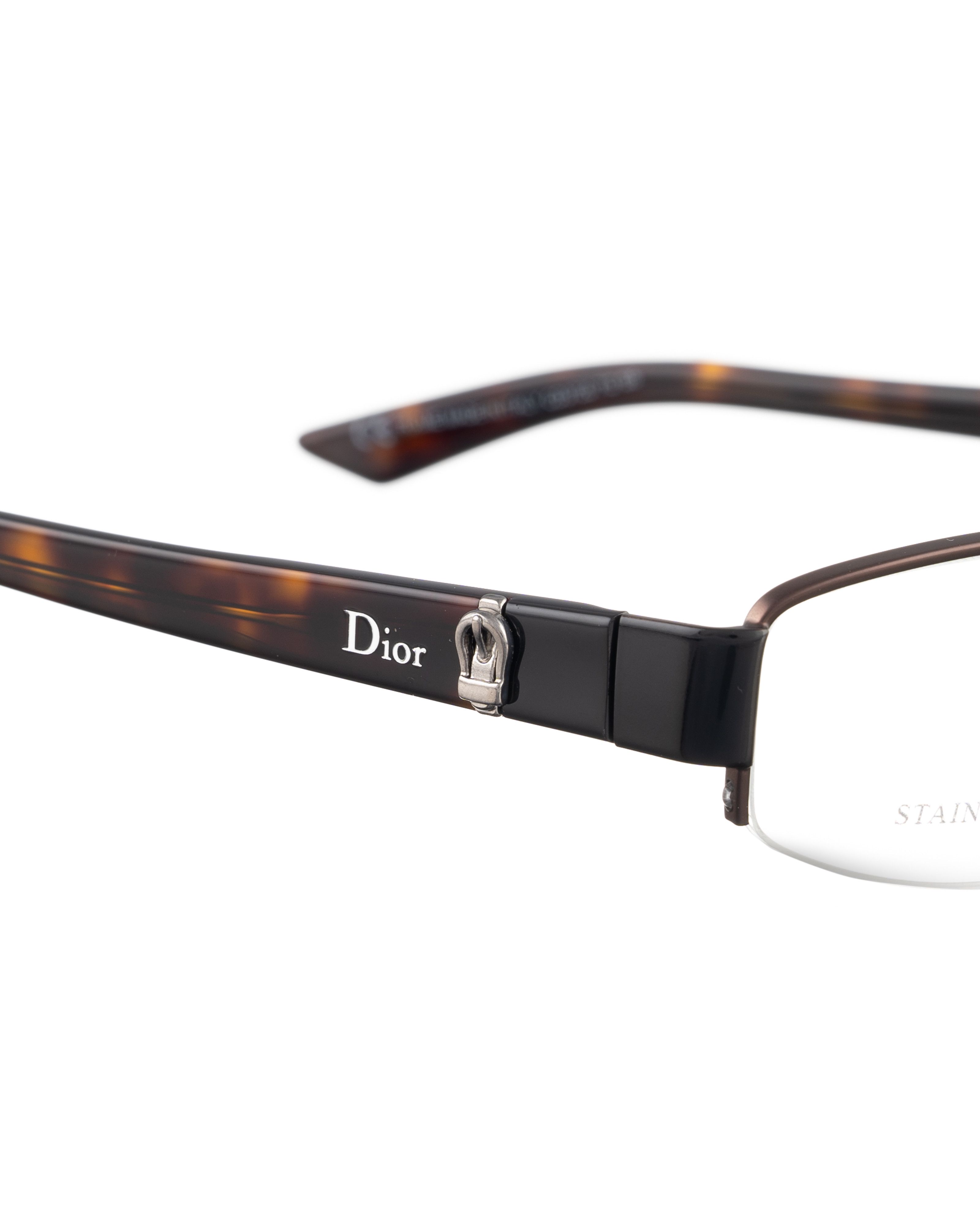 Dior Dior 00s Brown Half Rim Classic Glasses Size ONE SIZE - 3 Thumbnail
