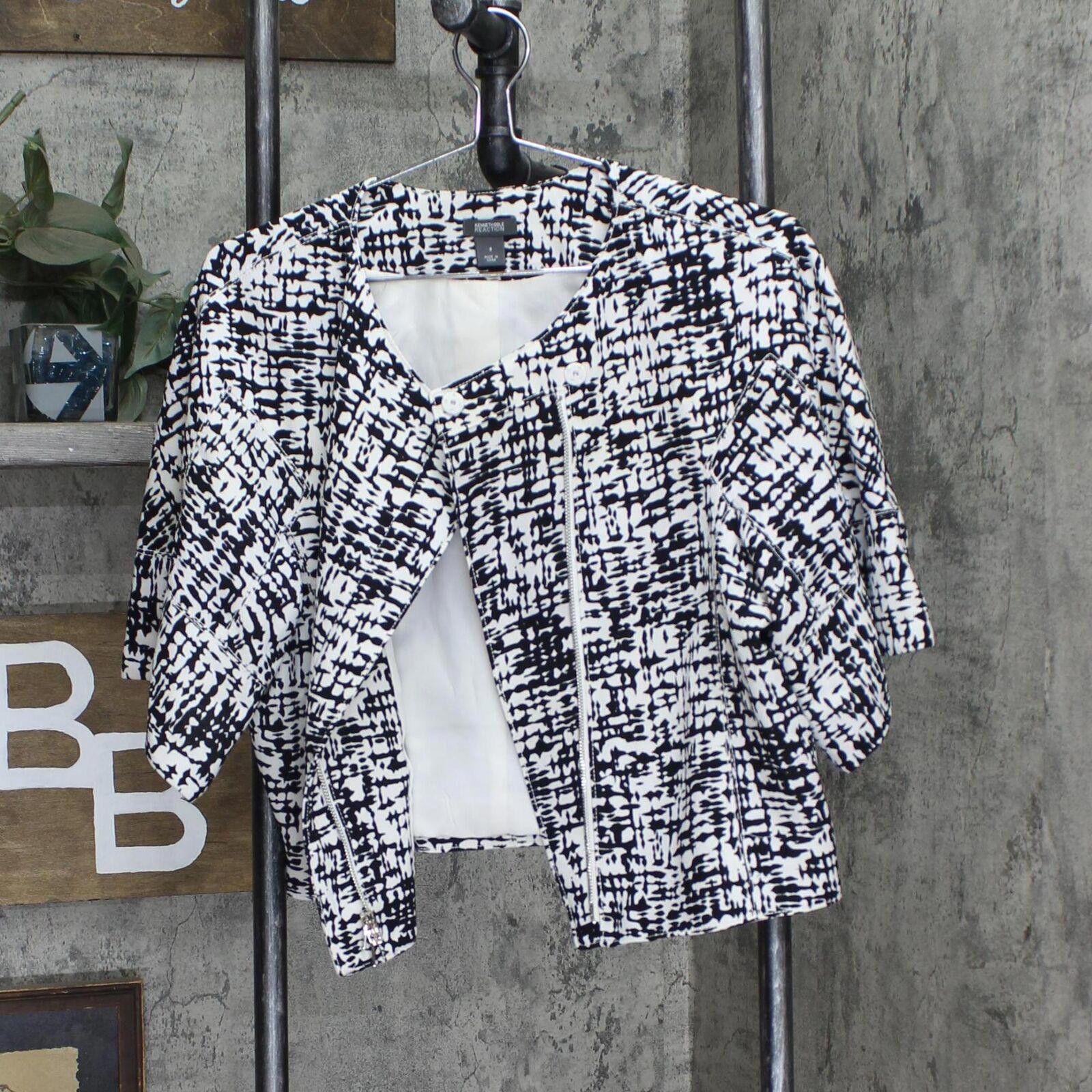 Designer Kenneth Cole Reaction Half Sleeve Snap Front Jacket Multi 8 Size M / US 6-8 / IT 42-44 - 3 Thumbnail