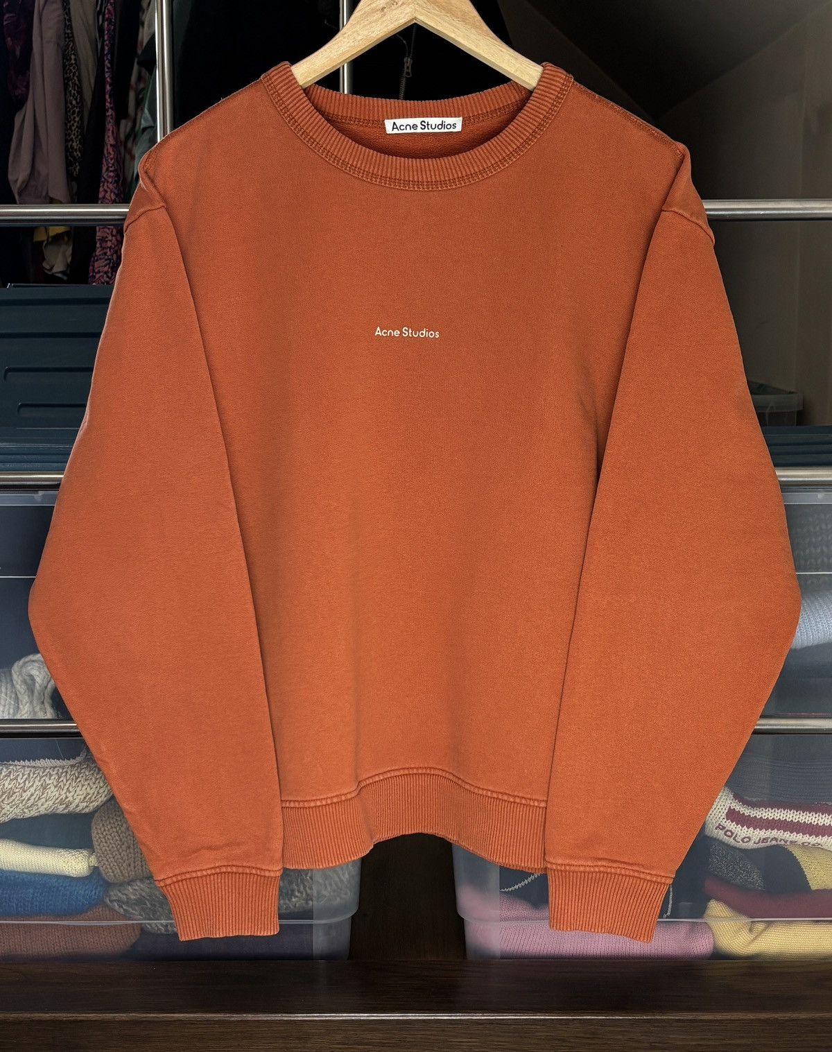 Acne Studios Acne Studios oversized center logo boxy sweatshirt crewneck Size US XXS / EU 40 - 1 Thumbnail