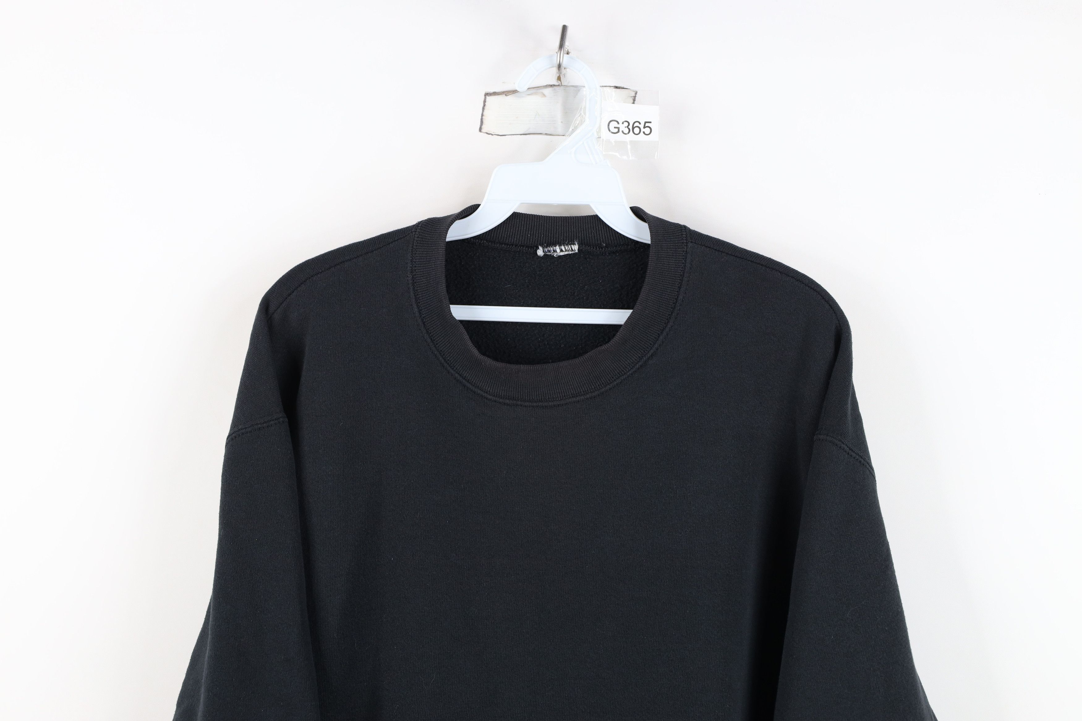 Vintage Vintage 90s Streetwear Blank Crewneck Sweatshirt Black USA Size US XL / EU 56 / 4 - 2 Thumbnail