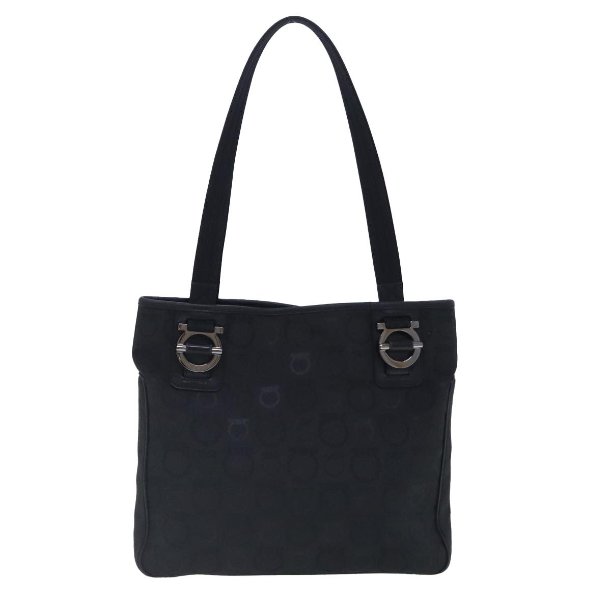 Salvatore Ferragamo Gancini Black Canvas Tote Bag (Pre-Owned) Size ONE SIZE - 1 Thumbnail