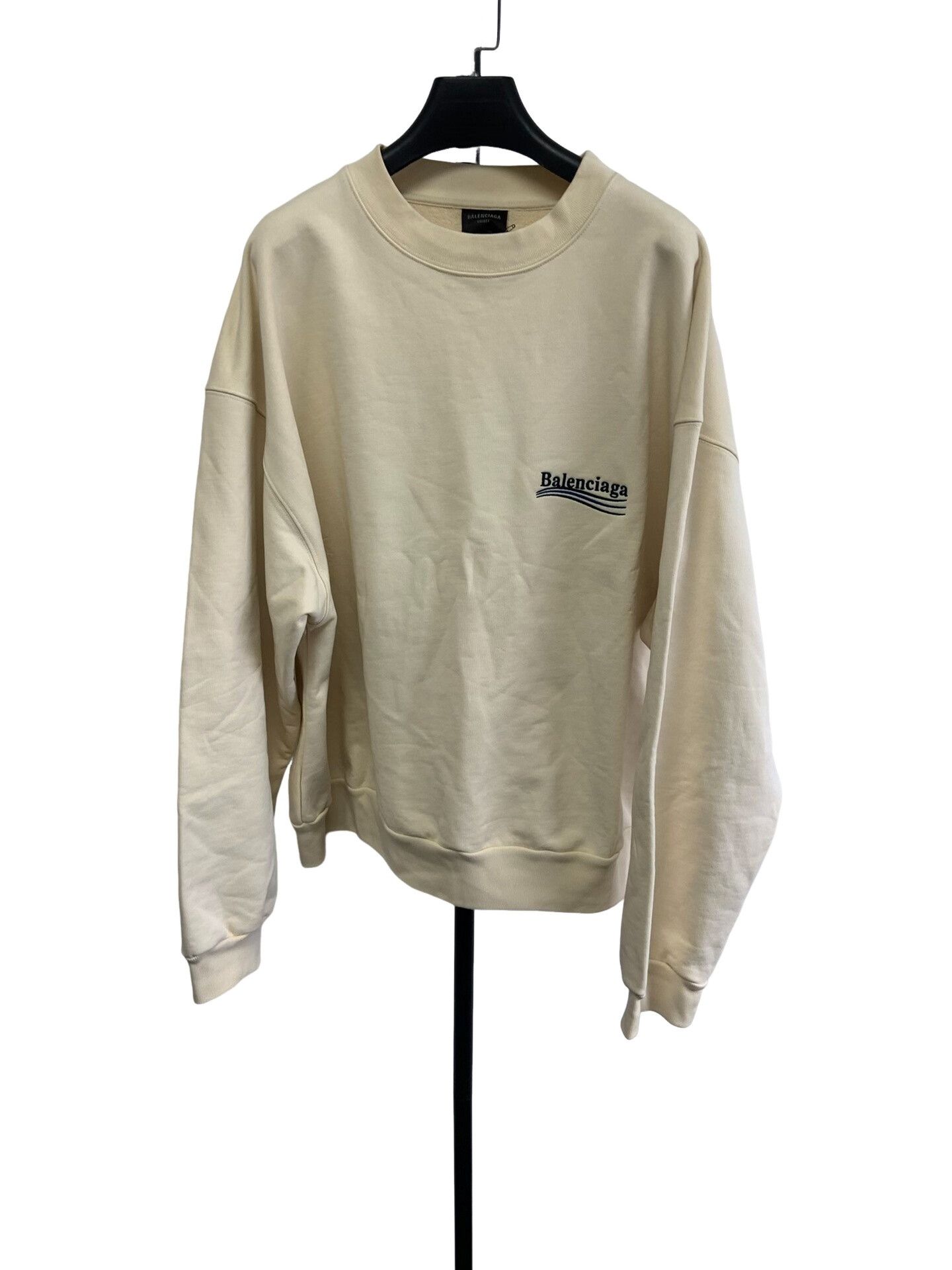 Balenciaga Balenciaga Beige Campaign Logo Sweatshirt L Size L / US 10 / IT 46 - 1 Thumbnail