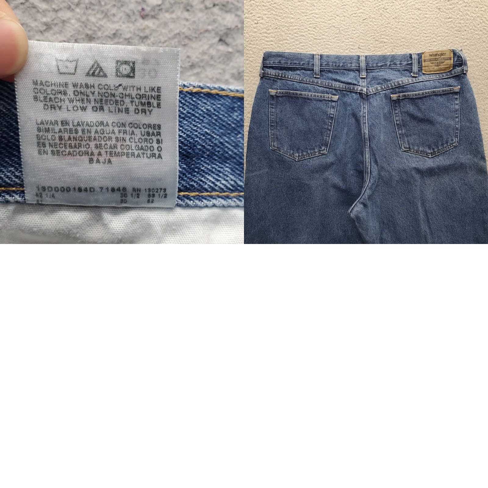 Wrangler Wrangler Jeans Mens 40 Blue 40x30 Premium Denim Relaxed Fit Straight Leg 9760WDR Size US 40 / EU 56 - 8 Thumbnail