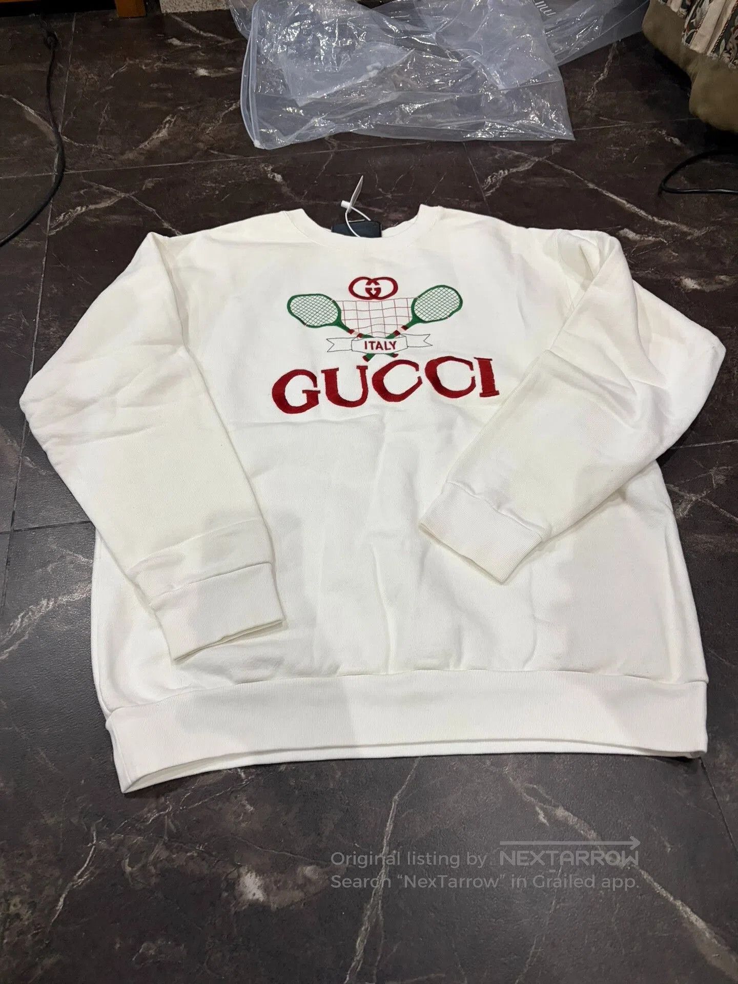 Gucci Gucci White Tennis Racket Sweatshirt. Size US L / EU 52-54 / 3 - 1 Thumbnail