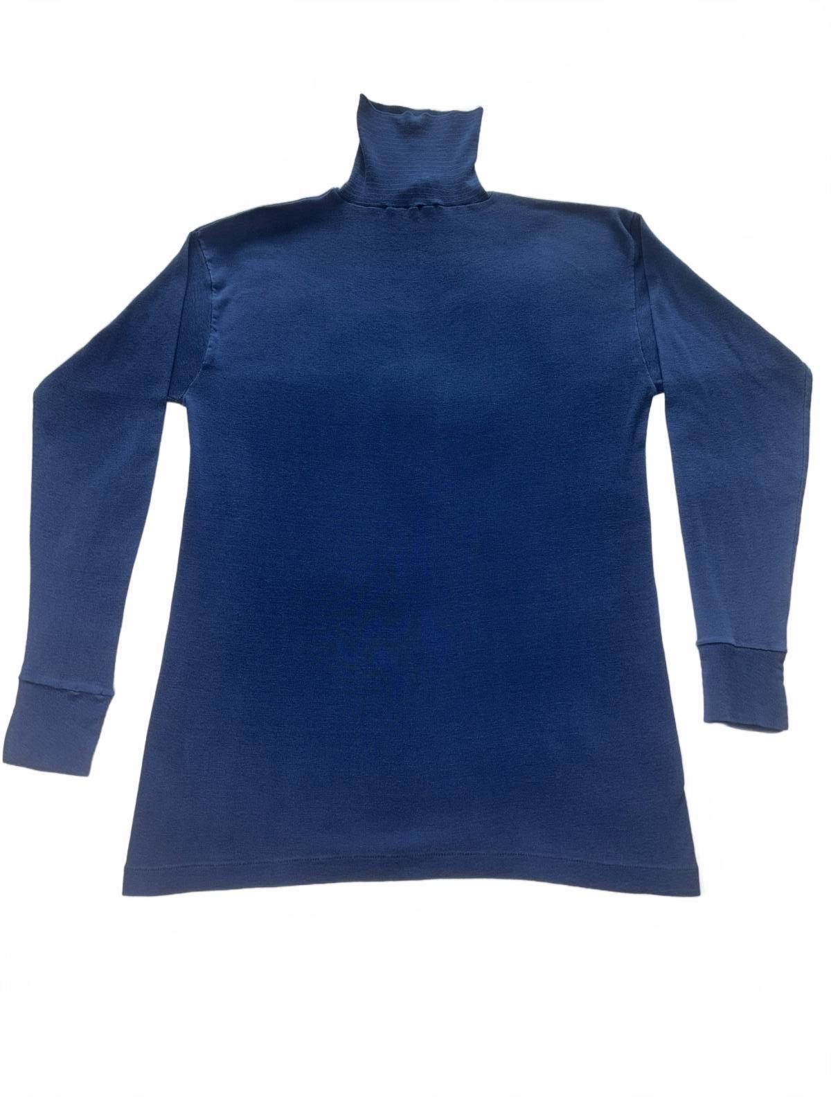 Hanes Vintage Permanent Press Turtle Neck Long Sleeve Shirt - Blue Size L / US 10 / IT 46 - 1 Thumbnail