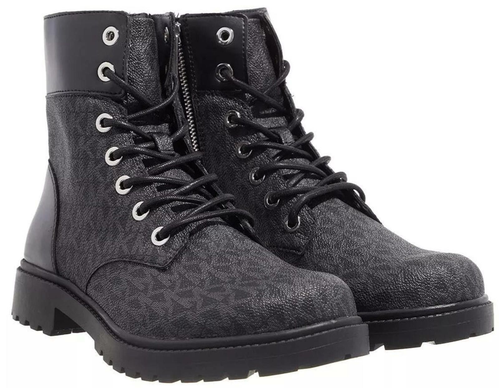 Michael Kors Womens Michael Kors Alistair Bootie Black Combat 7 M NEW Size US 7 / IT 37 - 1 Thumbnail