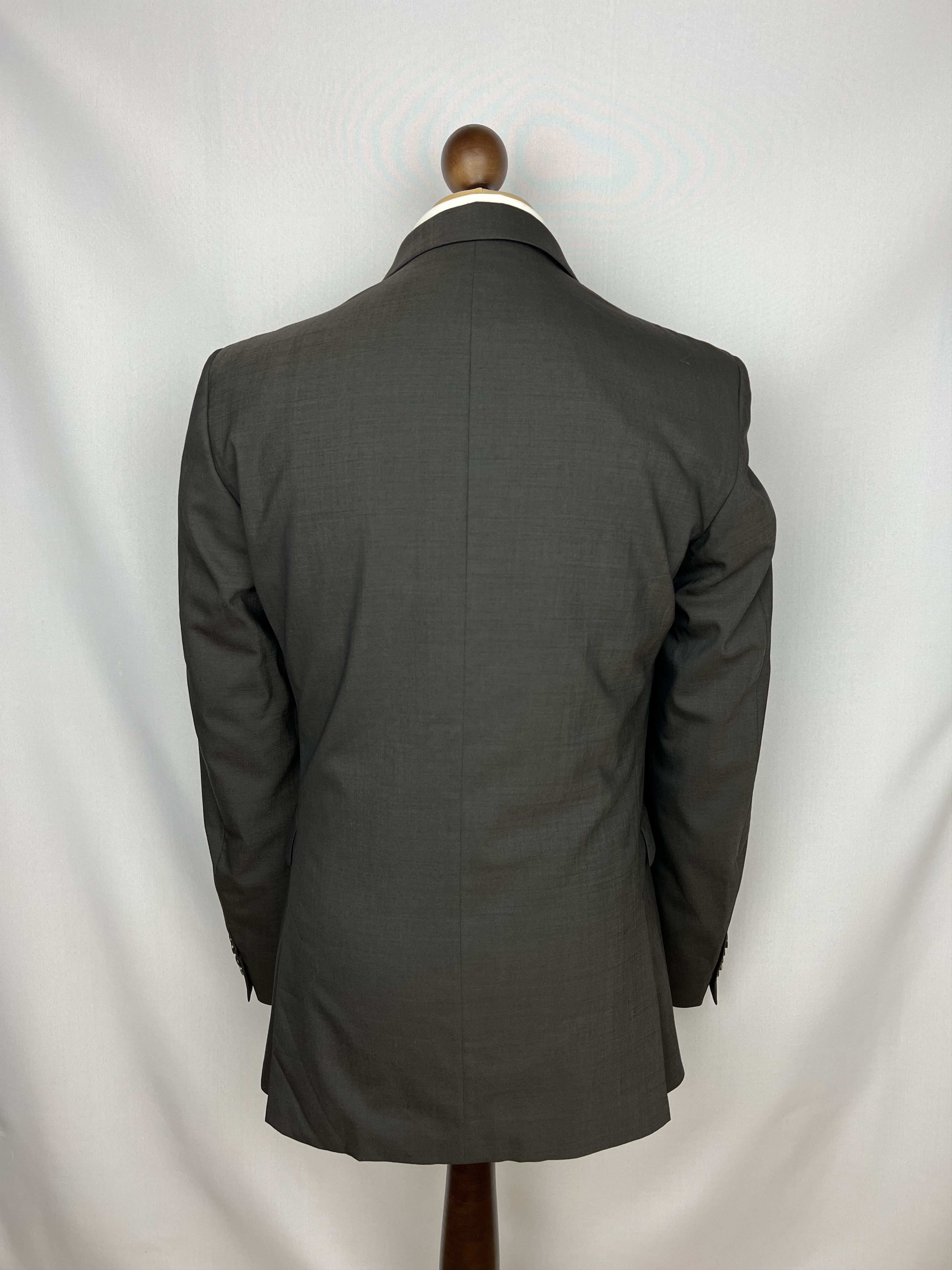 Strellson Solid Gray-Brown Wool Classic Slim-Fit 2 Piece Long Suit Size 40L - 4 Thumbnail