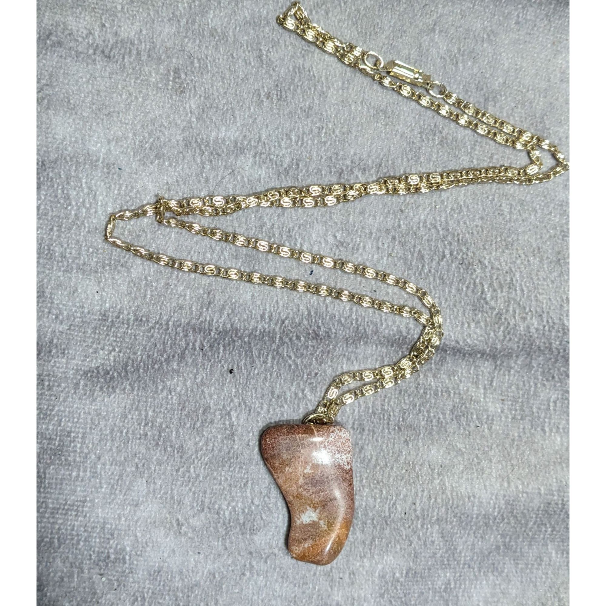 Other Vintage Tumbled Stone Pendant Necklace Marked Germany Size ONE SIZE - 5 Thumbnail