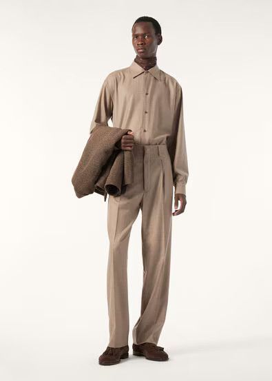 Loro Piana os11x0226 FAQ9761 Franco Shirt in Solid Oak Size US XL / EU 56 / 4 - 2 Thumbnail