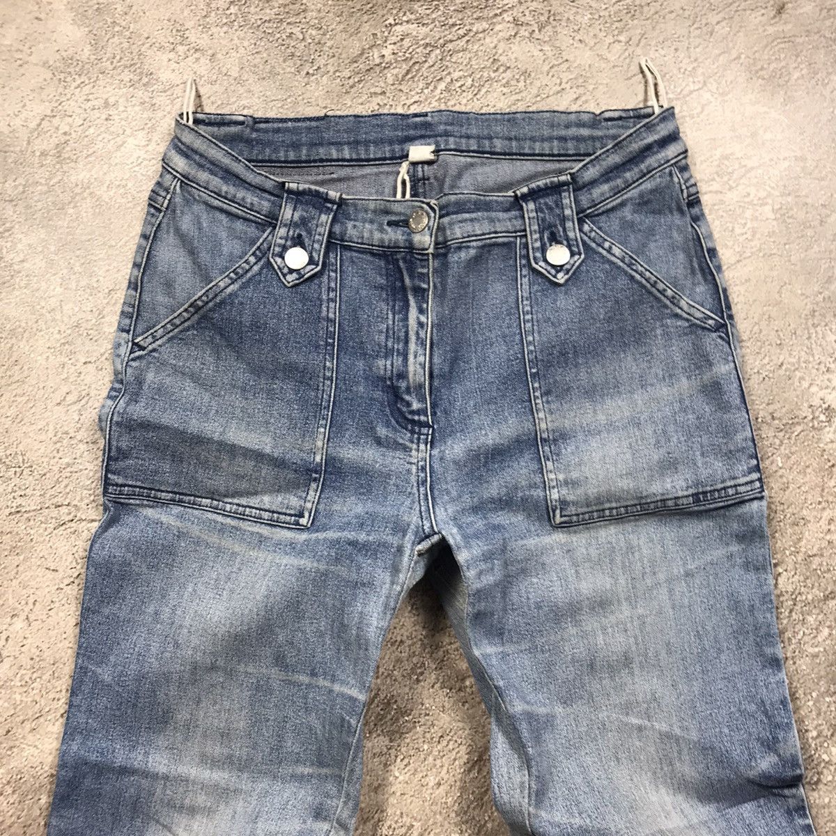 Vintage Vintage 90s Distressed Flared Jeans Low Rise Grunge Boxy 28 Size 28" / US 6 / IT 42 - 3 Thumbnail