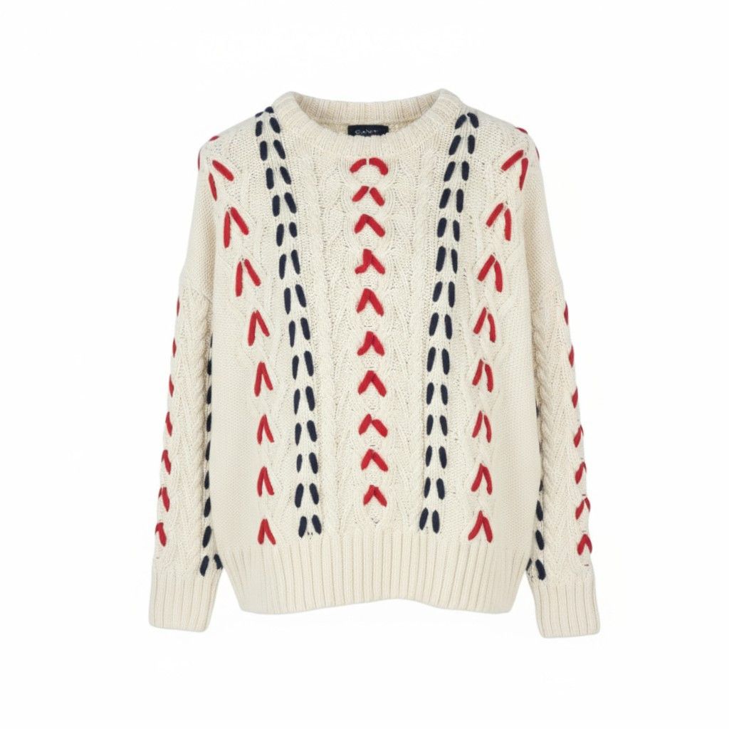 Gant CHUNKY CABLE C-NECK XL Cream Wool Blend Jumper 87317 Size US XL / EU 56 / 4 - 1 Thumbnail