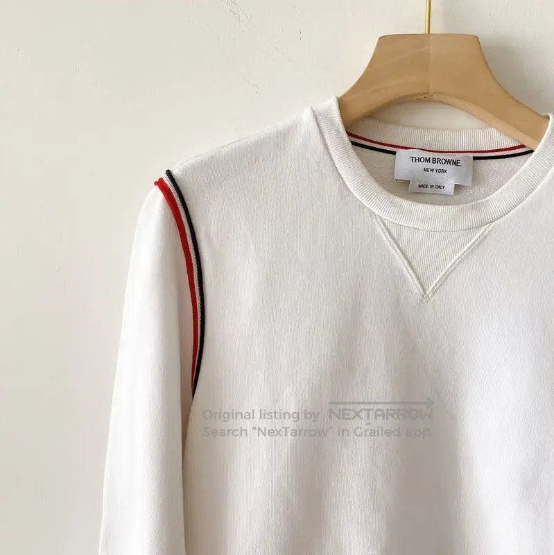 Thom Browne Thom Browne White Cotton Long Sleeve Sweatshirt . Size M / US 6-8 / IT 42-44 - 4 Thumbnail