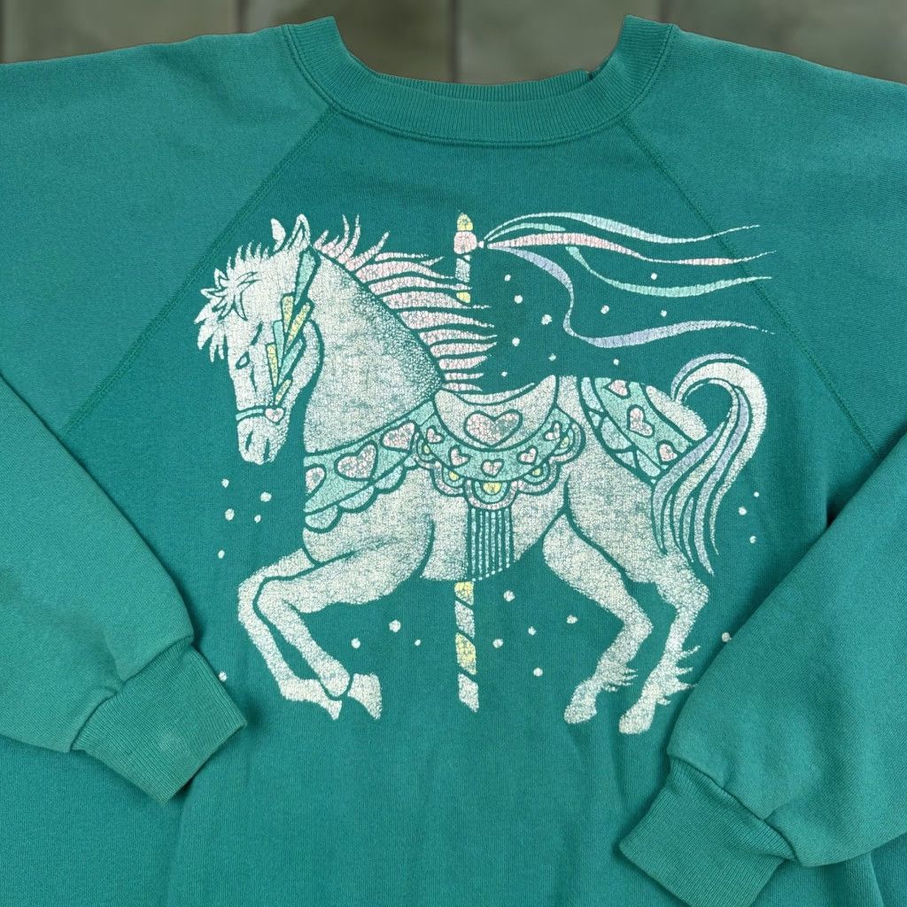 Hanes VINTAGE Hanes Sweatshirt Adult XL Blue Solid Pullover 90s Horse Fair Mens Size US XL / EU 56 / 4 - 1 Thumbnail