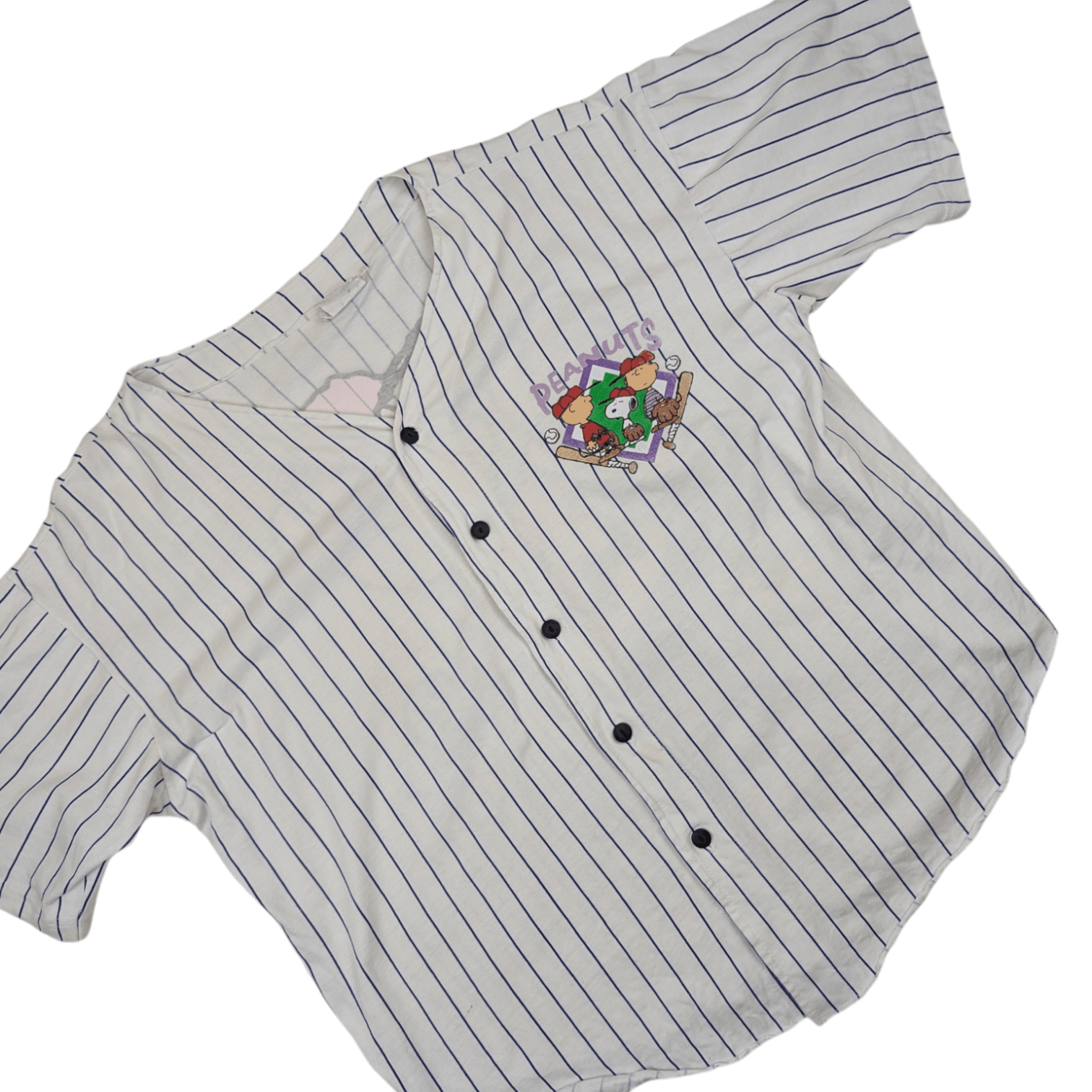MLB Vintage 90's PEANUTS Big Logo Baseball Shirt Size US XL / EU 56 / 4 - 3 Thumbnail