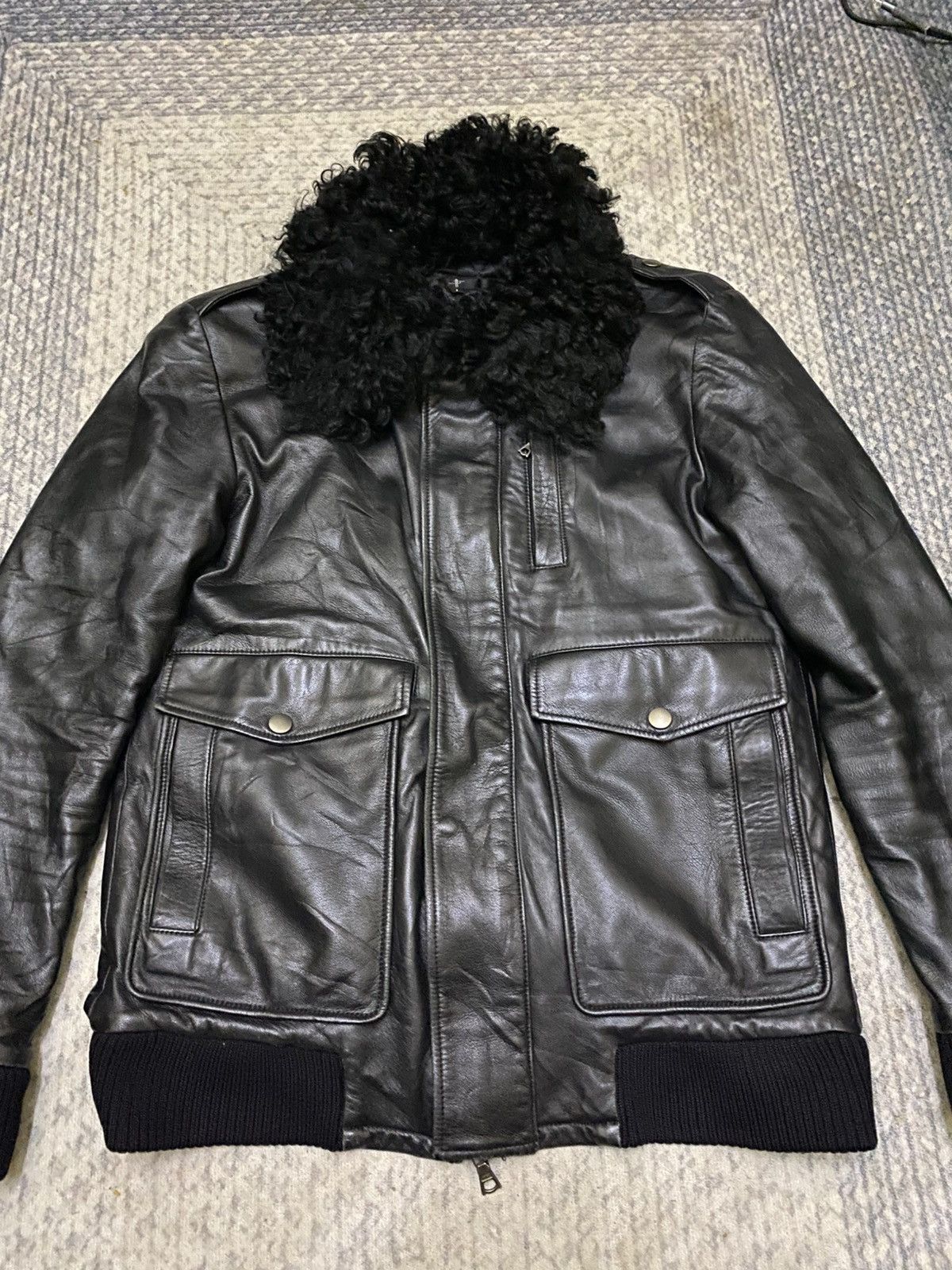 NO ID NO ID A2 LEATHER JACKET FUR NECK LINING REMOVEABLE Size US S / EU 44-46 / 1 - 5 Thumbnail