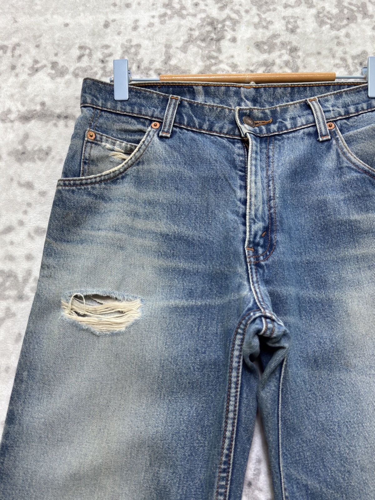 Levi's Levi’s Orange Tab 606 Grunge Distressed Straight Leg Denim Size US 29 - 4 Thumbnail