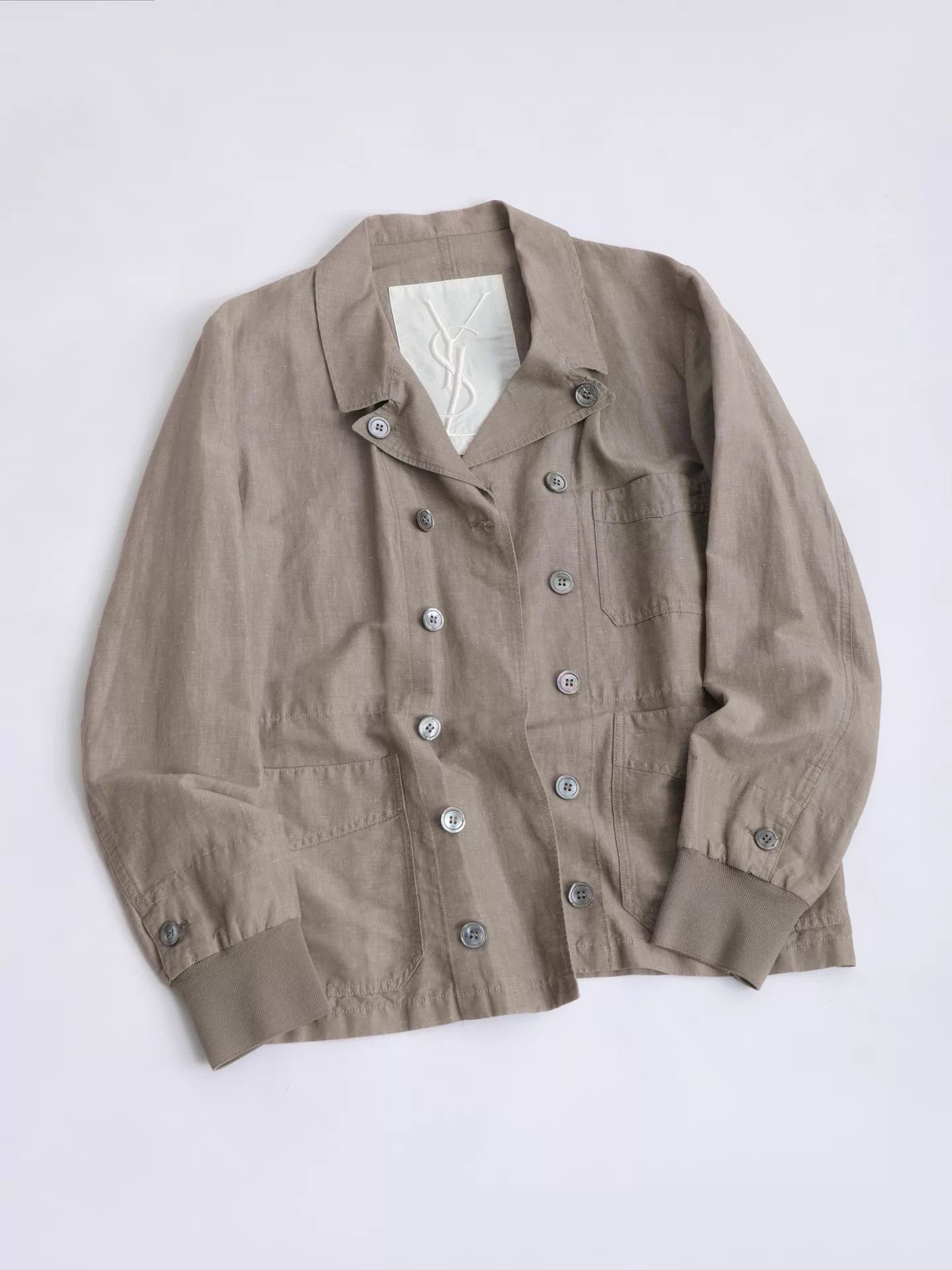 Yves Saint Laurent YSL 07SS Pilati Double Breasted Linen-Cotton Jacket Size US M / EU 48-50 / 2 - 7 Thumbnail
