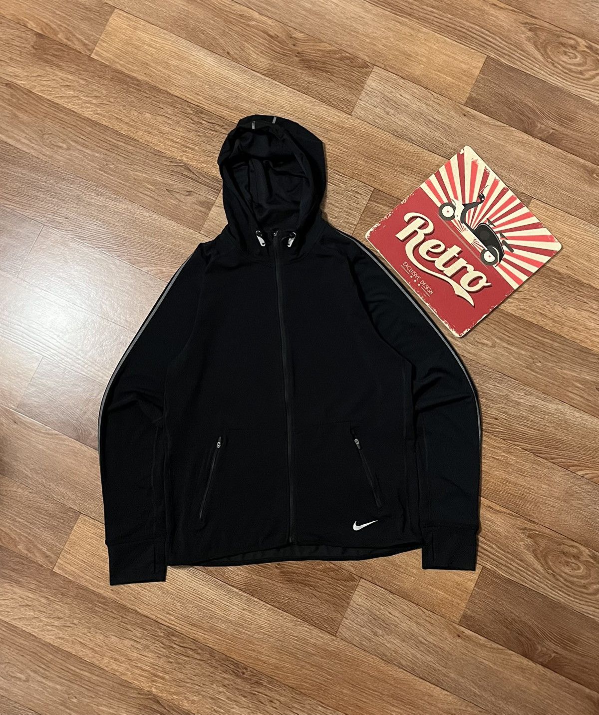 Nike Nike Dri-Fit Mini Logo Swoosh Zip Up Hoodie Size US L / EU 52-54 / 3 - 1 Thumbnail
