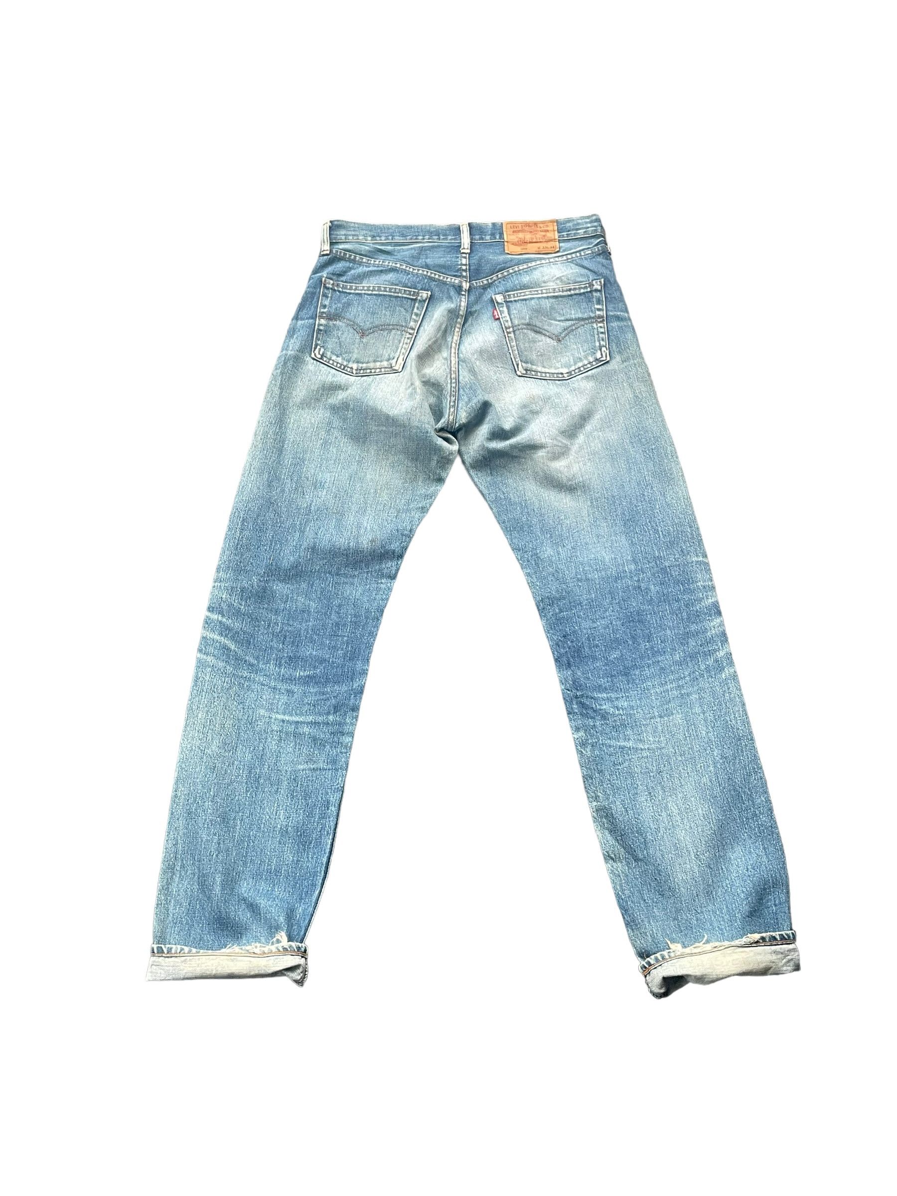 Levi's Vintage Levis 502XX E Selvedge Distresed Denim Size US 33 - 3 Thumbnail