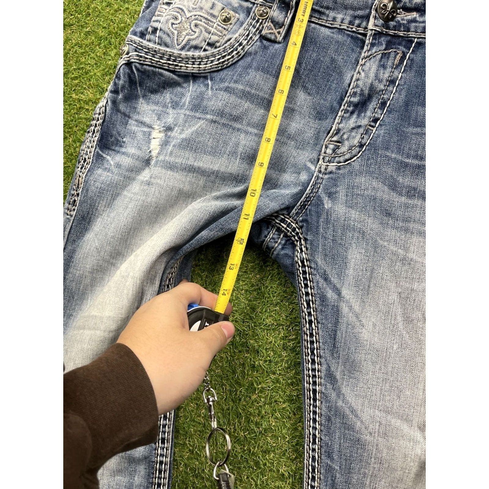 Vintage Rock Revival Jeans Mens 36 Slim Bootcut 5-Pocket Denim Medium Blue 0316 Vintage: No Size US 36 / EU 52 - 5 Thumbnail