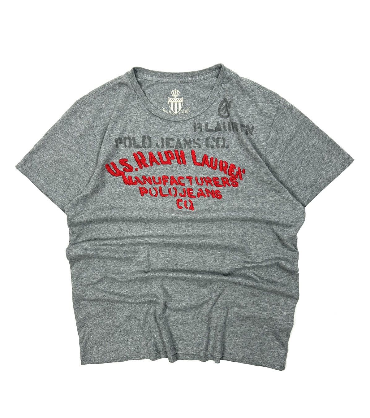 Polo Ralph Lauren Vintage Polo Ralph Lauren Jeans Co Tee Gray Embroidered Y2K Size US M / EU 48-50 / 2 - 1 Thumbnail