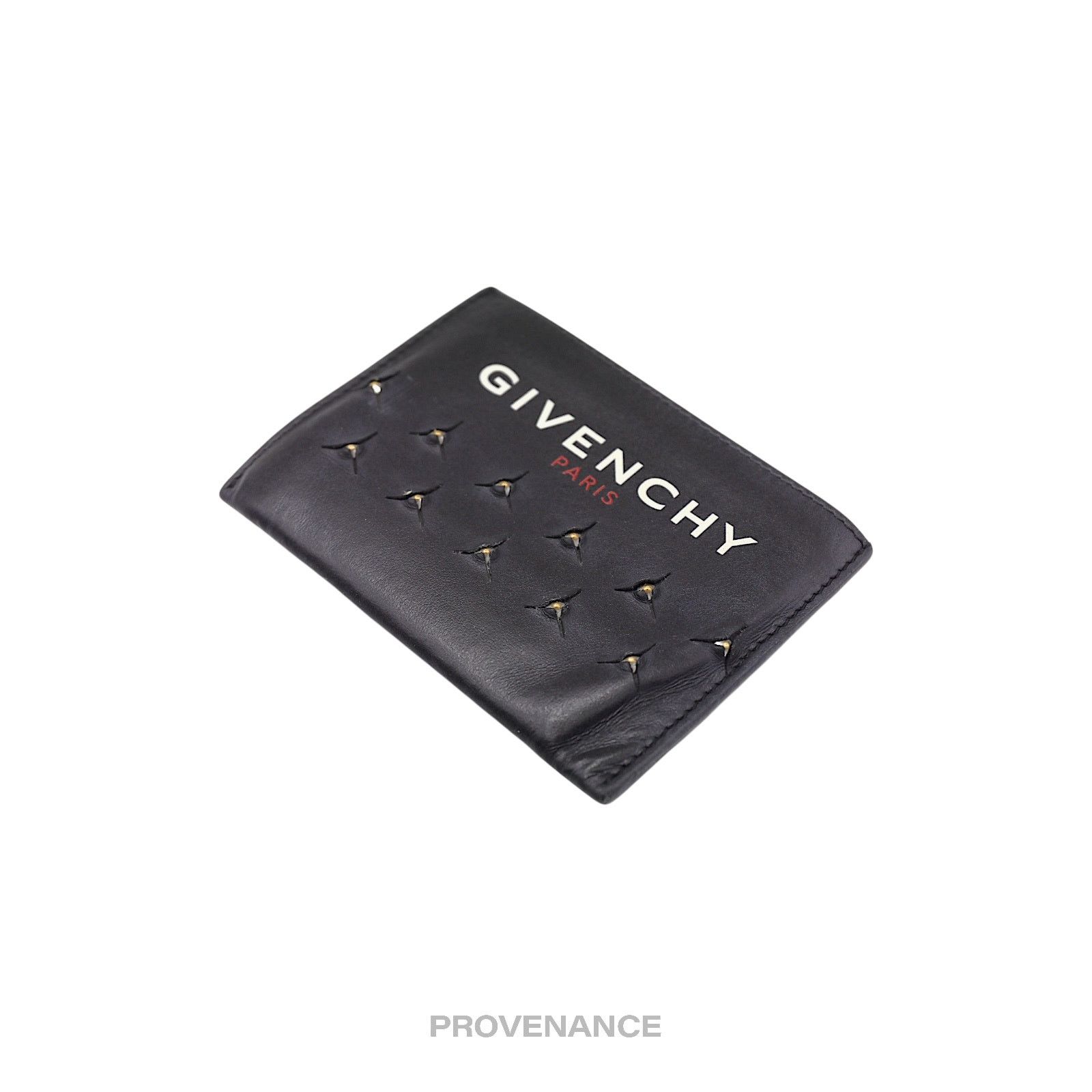 Givenchy 🔴 Givenchy Logo Card Wallet - Black Leather Metal Studs Size ONE SIZE - 3 Thumbnail