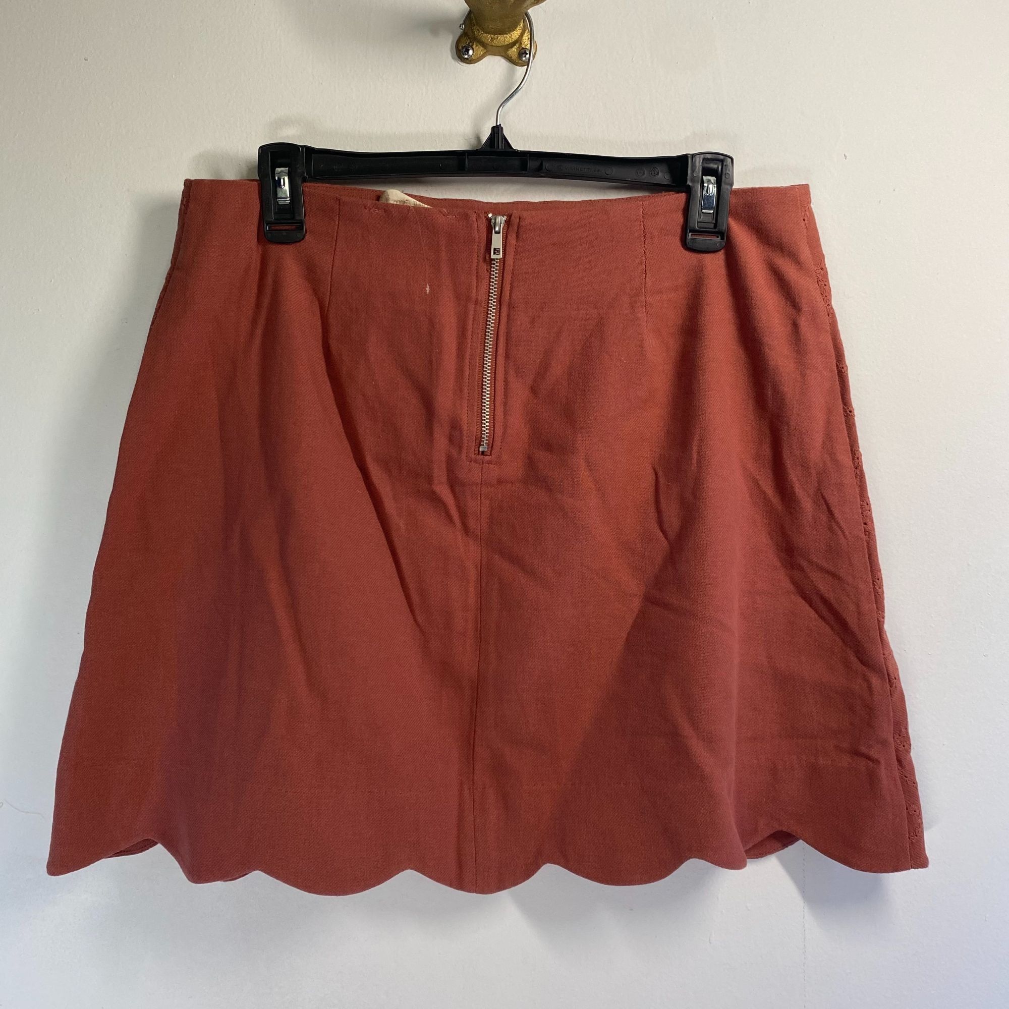 Other Altar'd State Rust Scalloped Hem Embroidered Skirt Size Larg Size 32" / US 10 / IT 46 - 2 Thumbnail