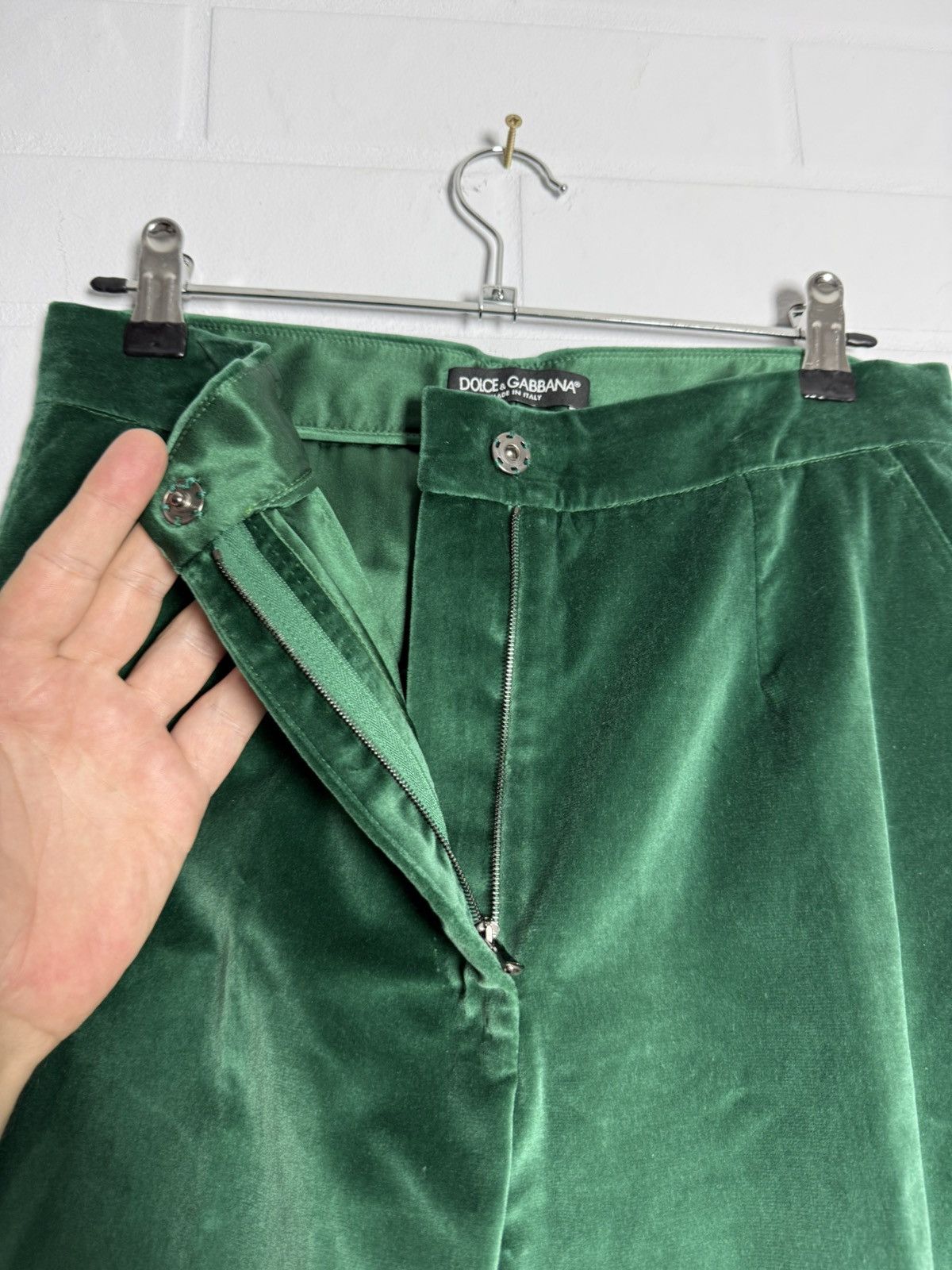 Dolce & Gabbana Dolce & Gabbana Velour Trouser Suit Green IT 40-42 US 4-6 Size XS / US 0-2 / IT 36-38 - 17 Thumbnail