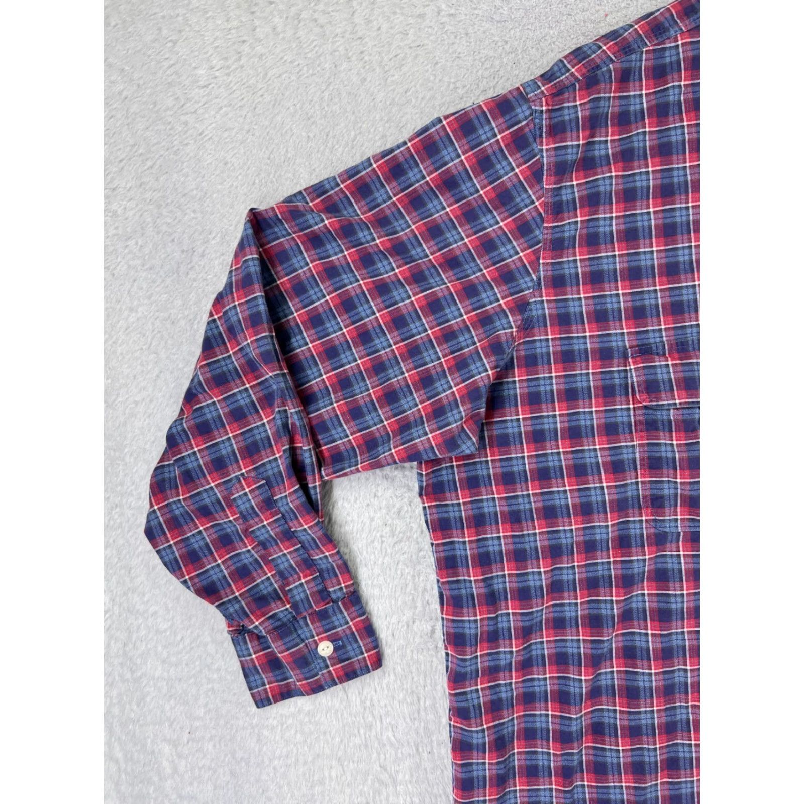 Ralph Lauren Ralph Lauren Shirt Mens 3XL Plaid Button-Up Navy Blue Red Pocket Casual Business Formal Travel Workwear Wrinkle-Resistant Easy Care Pockets Mens Size US XXL / EU 58 / 5 - 3 Thumbnail