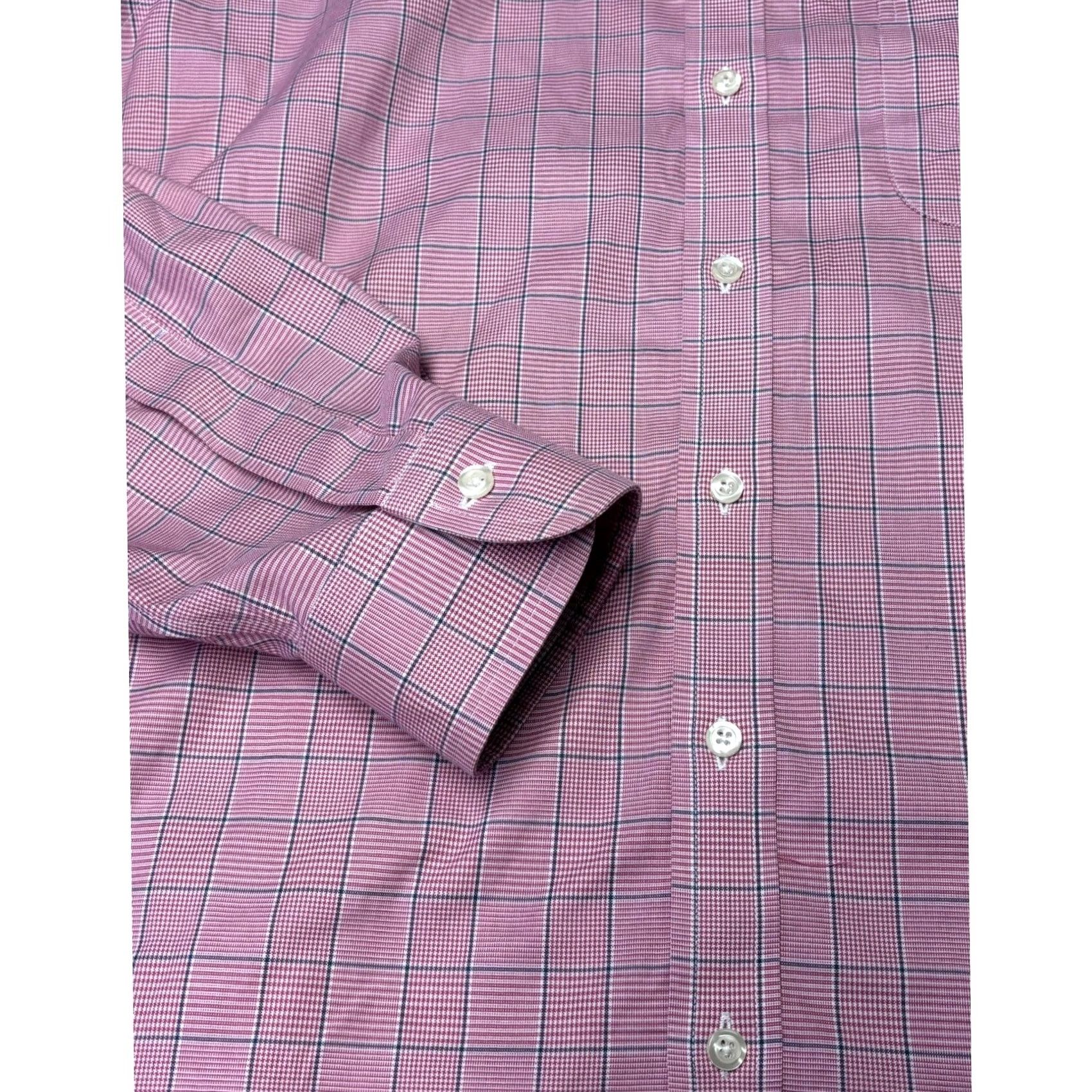 Brooks Brothers Brooks Brothers Milano Fit Non-Iron Supima Cotton Pink Check Shirt 17-36 Size US XL / EU 56 / 4 - 3 Thumbnail