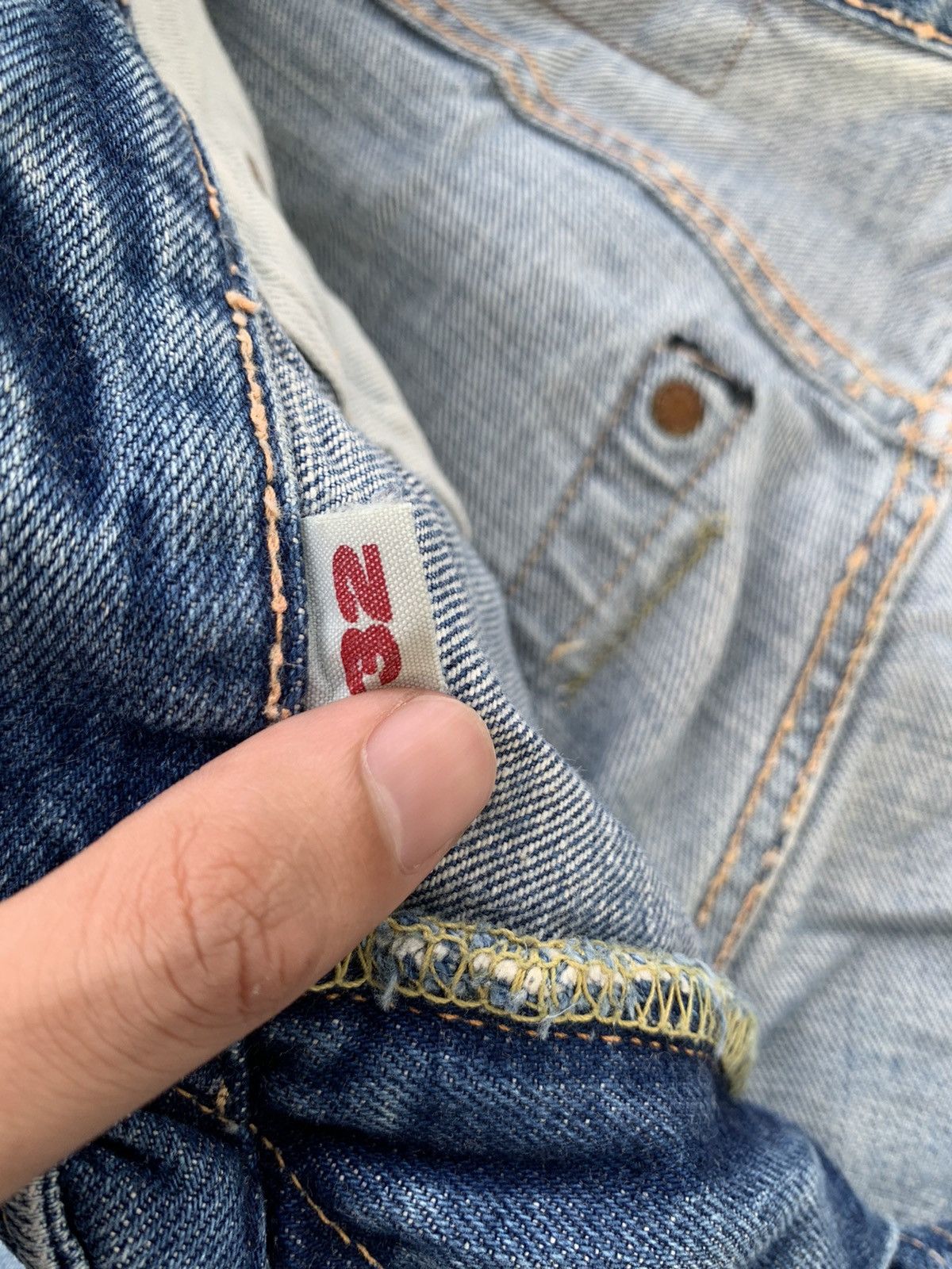 Kapital BLUE BLUE JAPAN INDIGO SELVEDGE RUSTY DISTRESSED DENIM Size US 31 - 19 Thumbnail