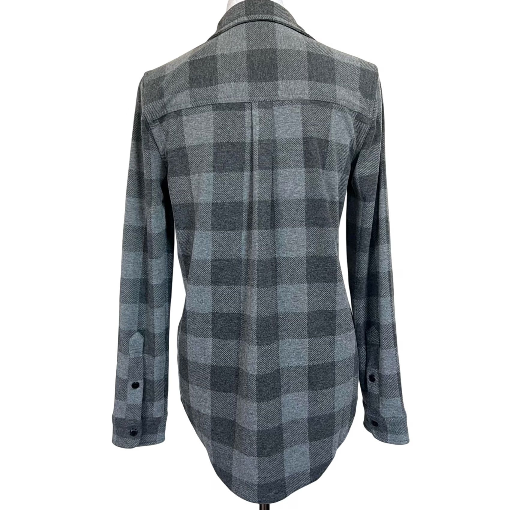 Quince Quince Women’s Plaid Fleece Top Gray Button Front Long Sleeve Sz S Shirt Womens Set Stretch Size S / US 4 / IT 40 - 4 Thumbnail