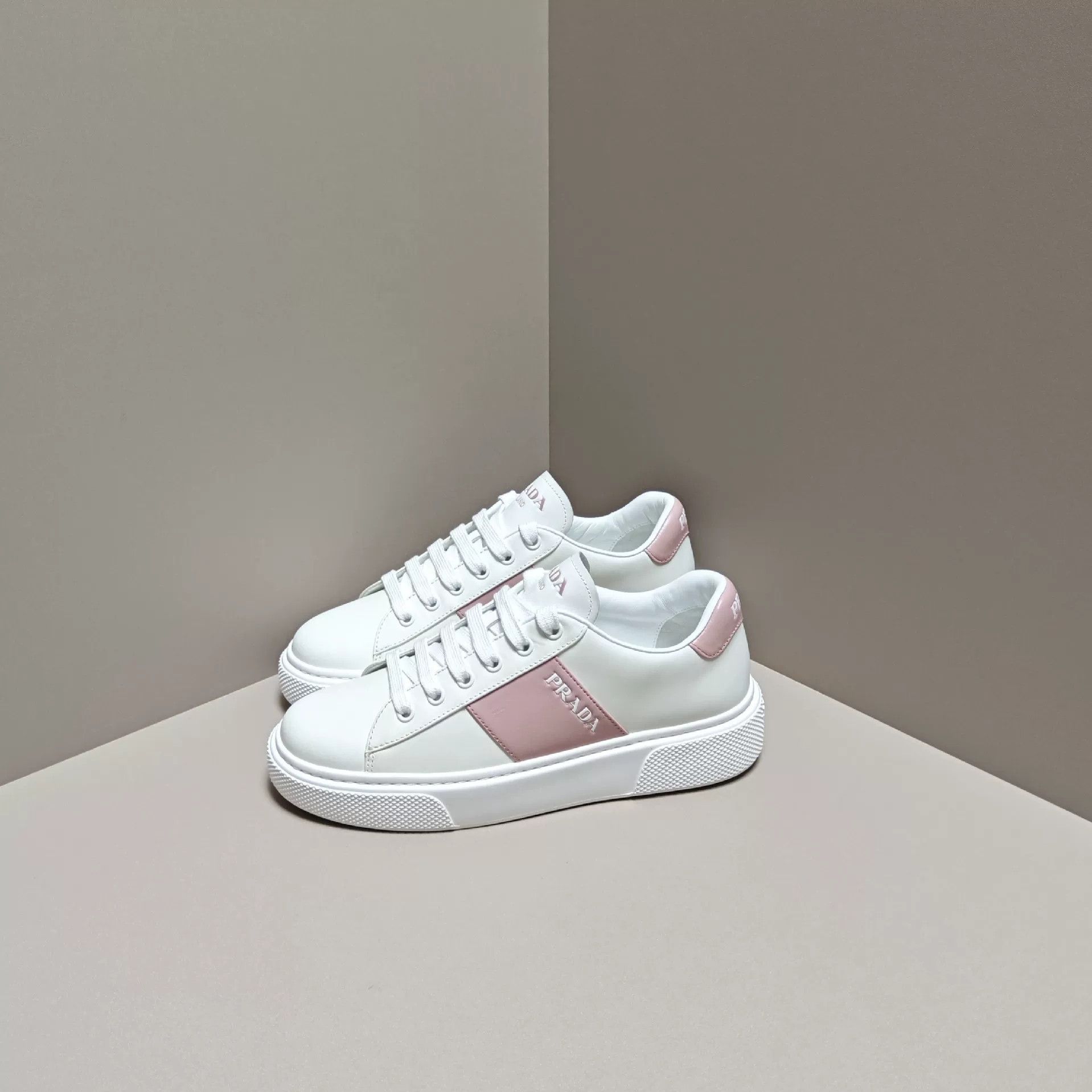 Prada Prada Pink Lowtop Sneakers us_6 Women Size US 6 / IT 36 - 1 Thumbnail