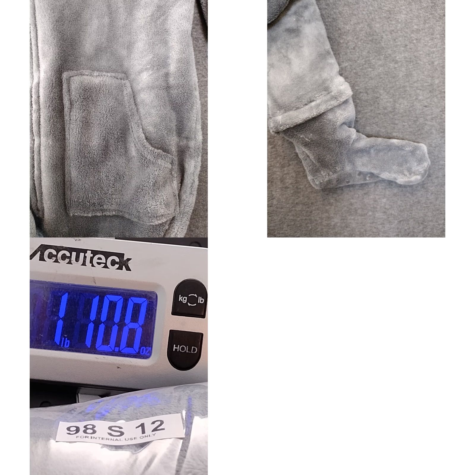 Vintage Alexander Del Rossa Women's S Fleece One Zee Pajamas Hooded Footed Gray One Piece XS? Size ONE SIZE - 8 Thumbnail