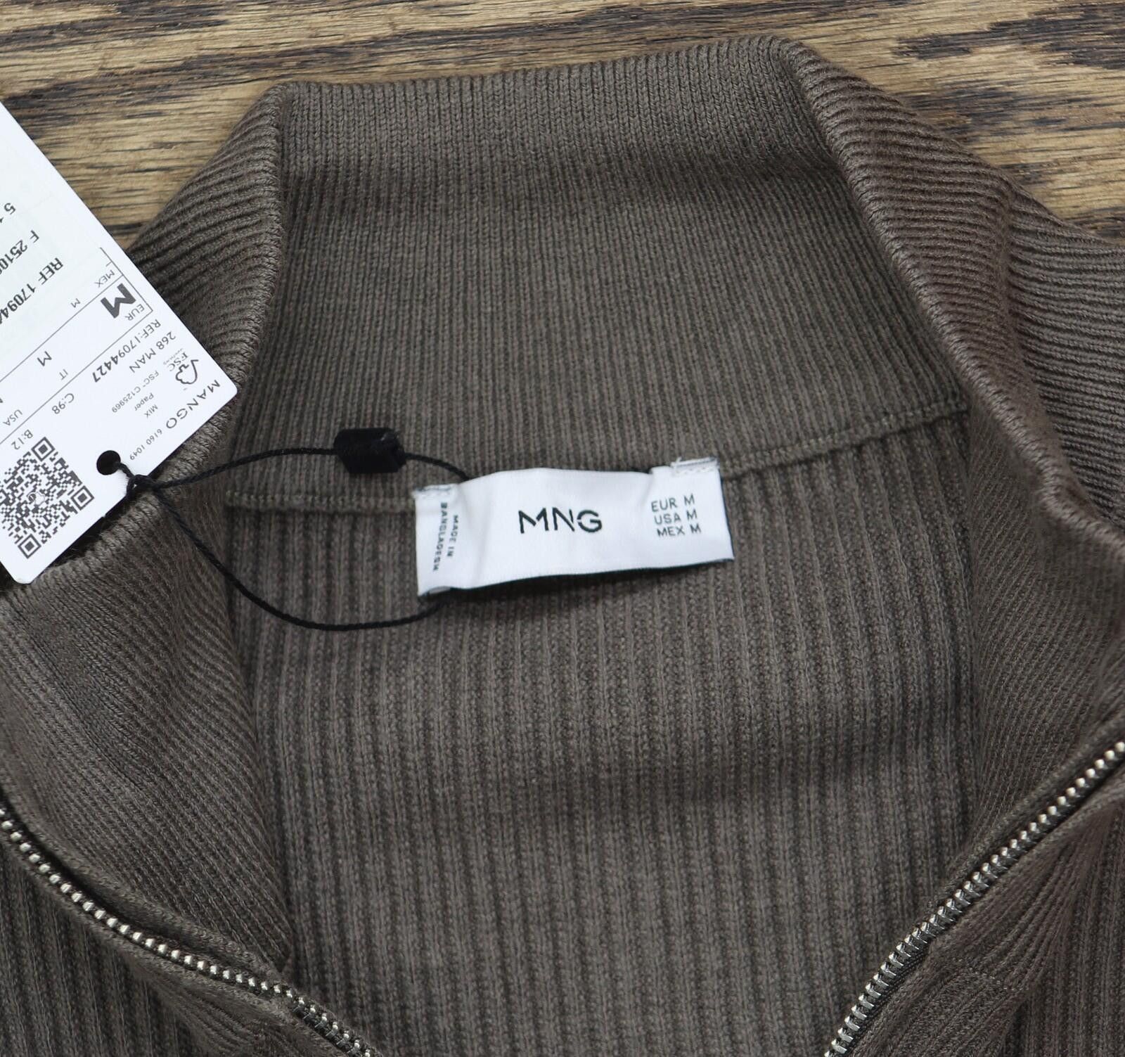 Mango Nwt Mango 1/4 Zip Pullover Preppy High Neck Sweater Green M Size US M / EU 48-50 / 2 - 5 Thumbnail