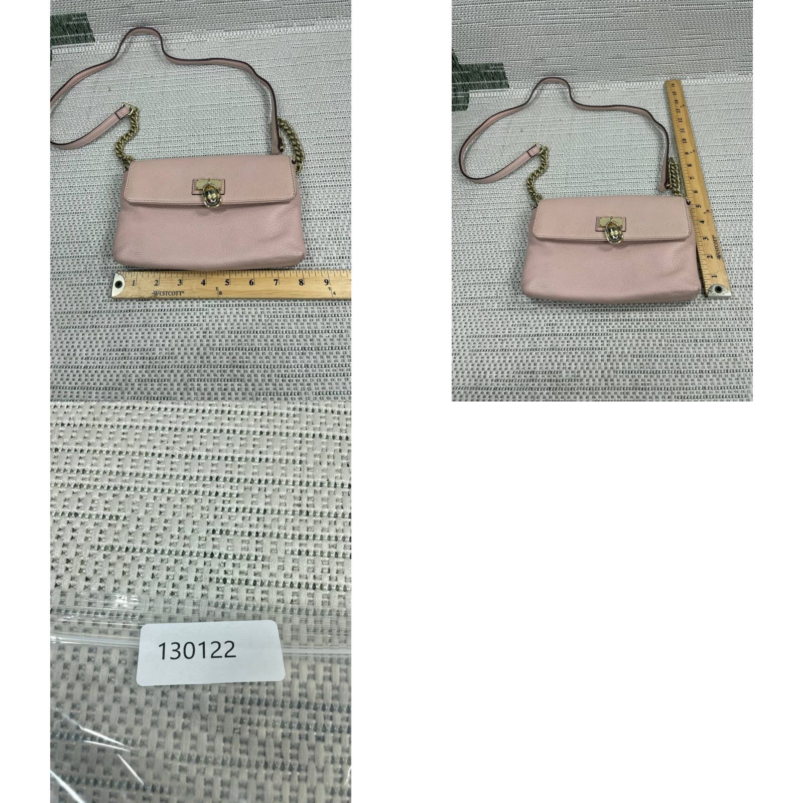 Calvin Klein Calvin Klein Bag Pink Leather Gold Lock Inner Zip Pocket Chain Strap Crossbody Women Small Size ONE SIZE - 9 Thumbnail