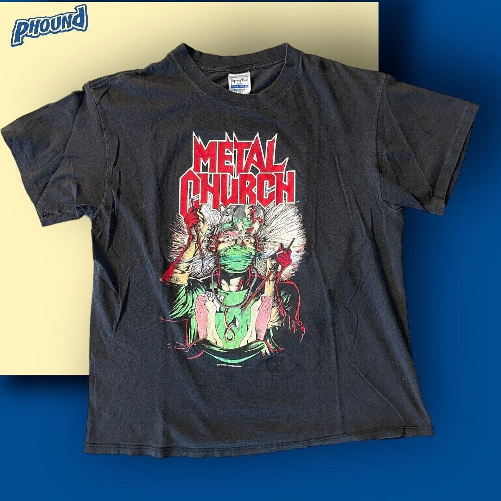 Vintage METAL CHURCH “Fake Healer” shirt 1989 outlet like new