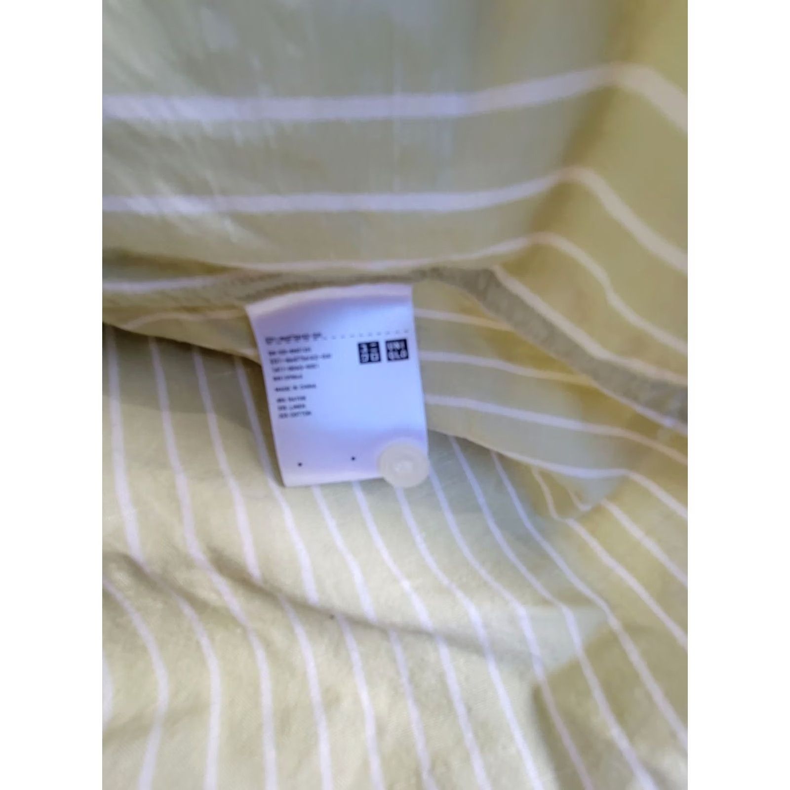 Uniqlo Uniqlo Womens Green White Striped Linen Blend Band Collar 3/4 Sleeve Shirt Large - Vintage - - Size L / US 10 / IT 46 - 4 Thumbnail