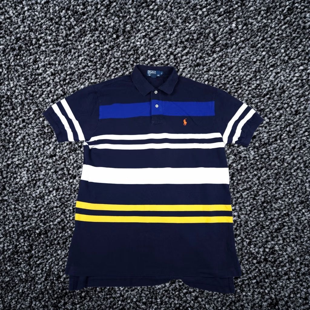 Vintage Polo Ralph Lauren Shirt Mens Large Striped Preppy Embroidered Pony Multi-Color, Men's