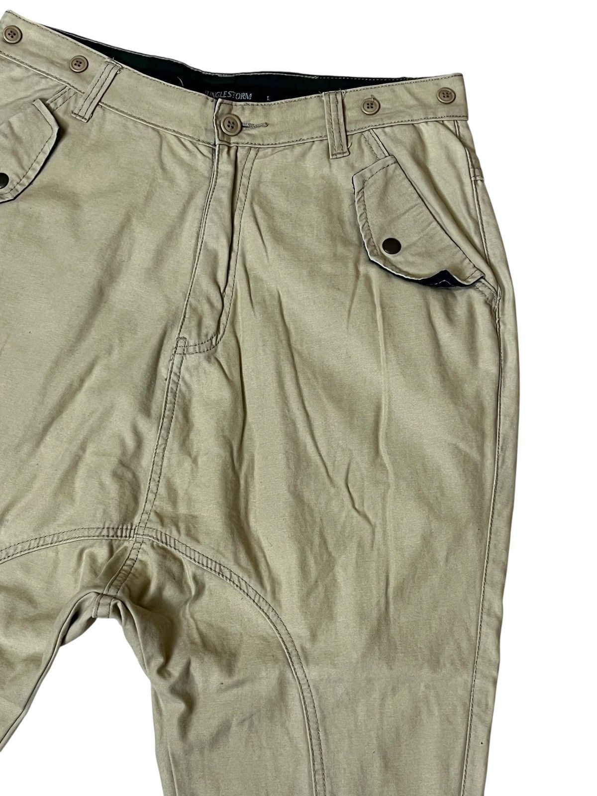 Japanese Brand Sick y2k japanese amekaji JUNGLE STORM drop crotch pants Size US 32 / EU 48 - 4 Thumbnail