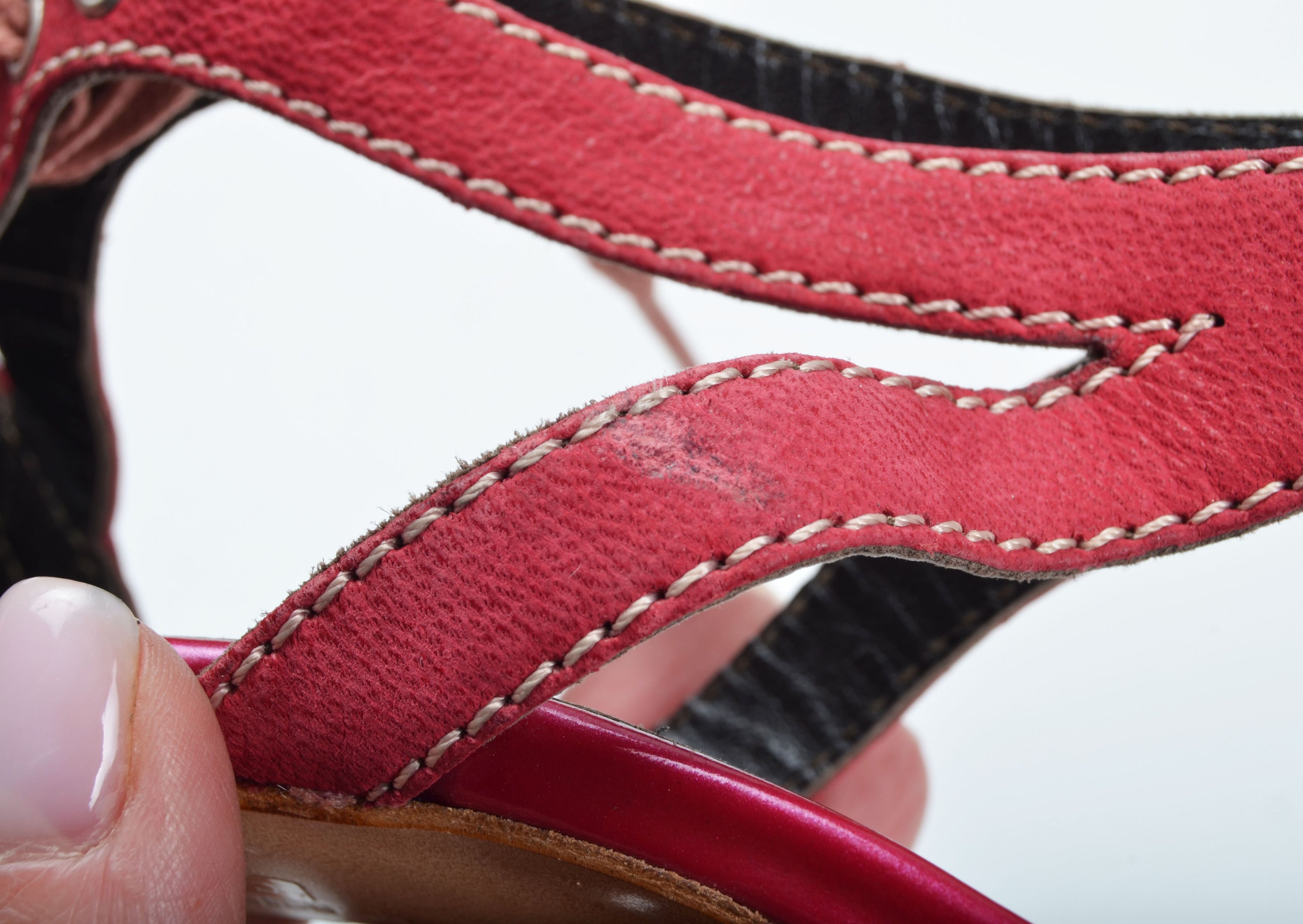 Miss Sixty Vintage Miss Sixty Y2K Pink Leather Lace Up Slingback Heels Size US 7 / IT 37 - 10 Thumbnail